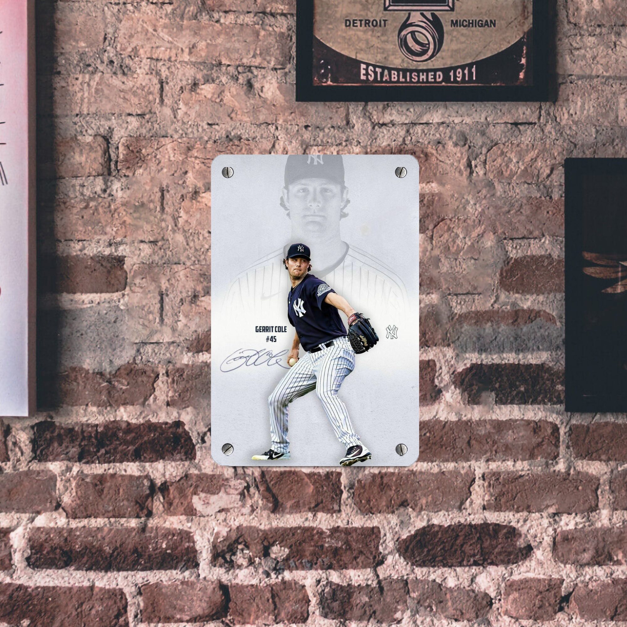 Gerrit Cole 17 Metal Tin Sign 8x12inch - High-Quality Full-Print Decorative Wall Art, Durable Rust-Resistant Metal Plaque For Living Room, Bedroom, Kitchen, Office, Bar Décor