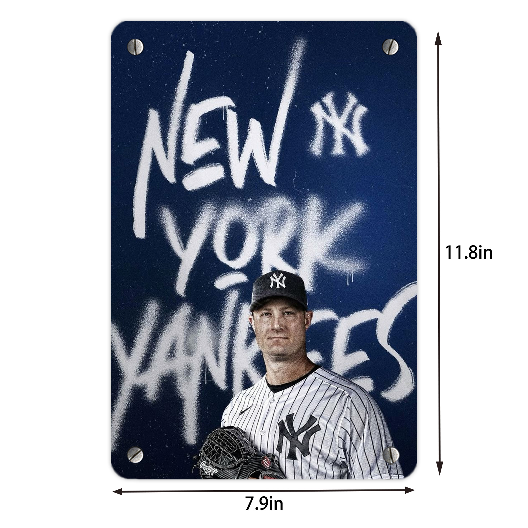 Gerrit Cole 18 Metal Tin Sign 8x12inch - High-Quality Full-Print Decorative Wall Art, Durable Rust-Resistant Metal Plaque For Living Room, Bedroom, Kitchen, Office, Bar Décor