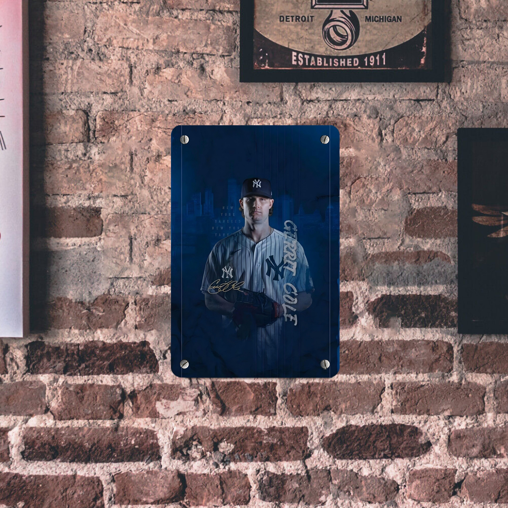 Gerrit Cole 19 Metal Tin Sign 8x12inch - High-Quality Full-Print Decorative Wall Art, Durable Rust-Resistant Metal Plaque For Living Room, Bedroom, Kitchen, Office, Bar Décor