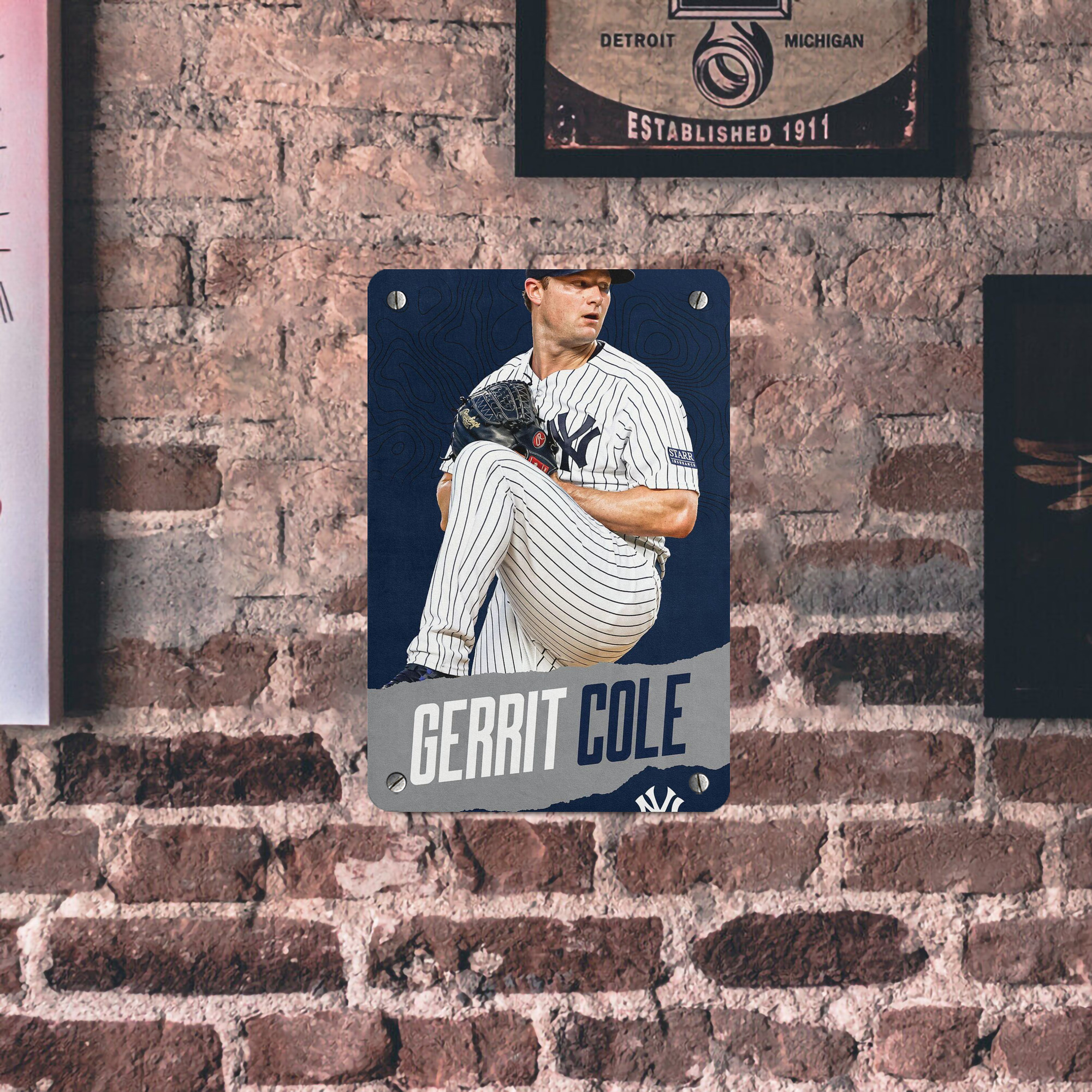 Gerrit Cole 22 Metal Tin Sign 8x12inch - High-Quality Full-Print Decorative Wall Art, Durable Rust-Resistant Metal Plaque For Living Room, Bedroom, Kitchen, Office, Bar Décor