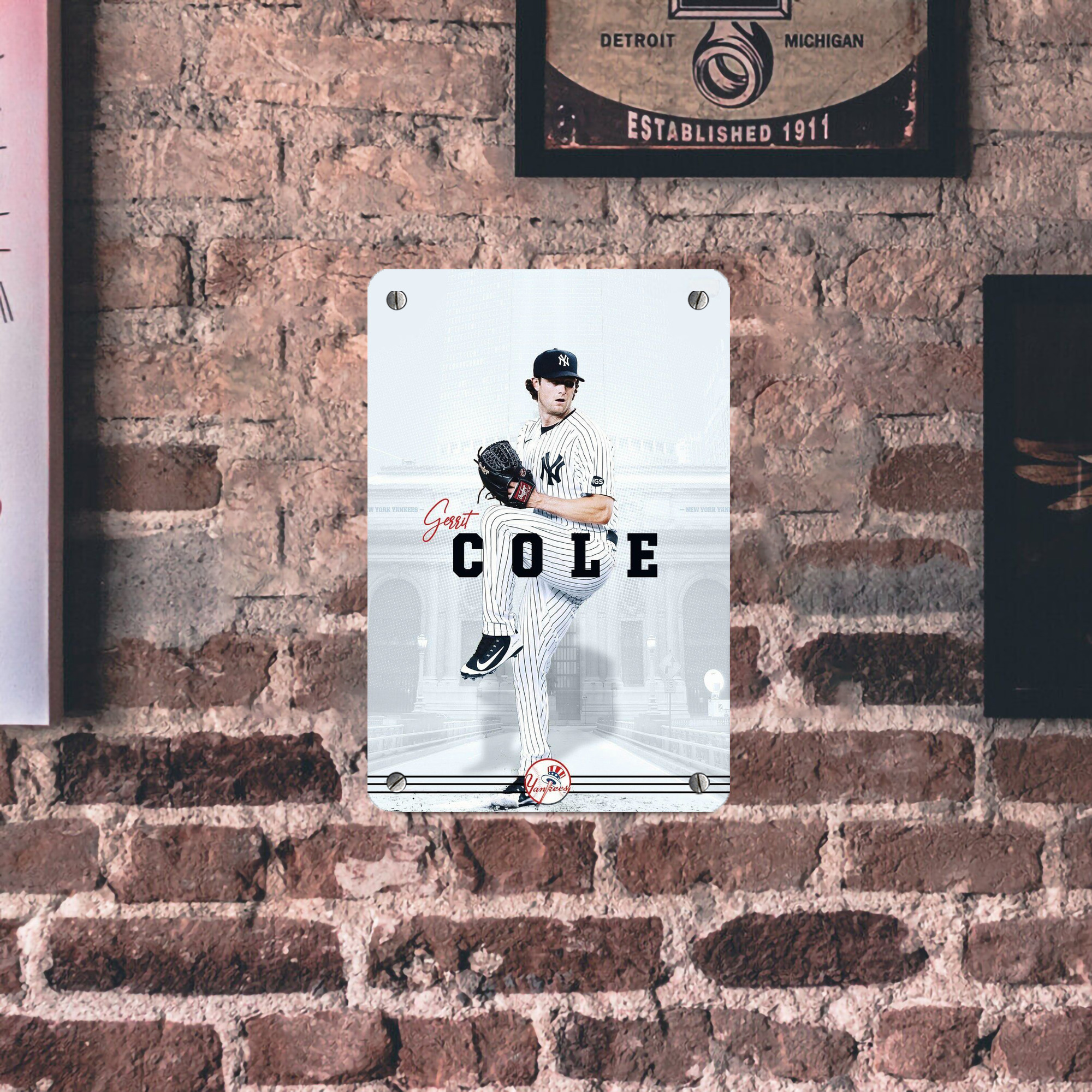 Gerrit Cole 24 Metal Tin Sign 8x12inch - High-Quality Full-Print Decorative Wall Art, Durable Rust-Resistant Metal Plaque For Living Room, Bedroom, Kitchen, Office, Bar Décor