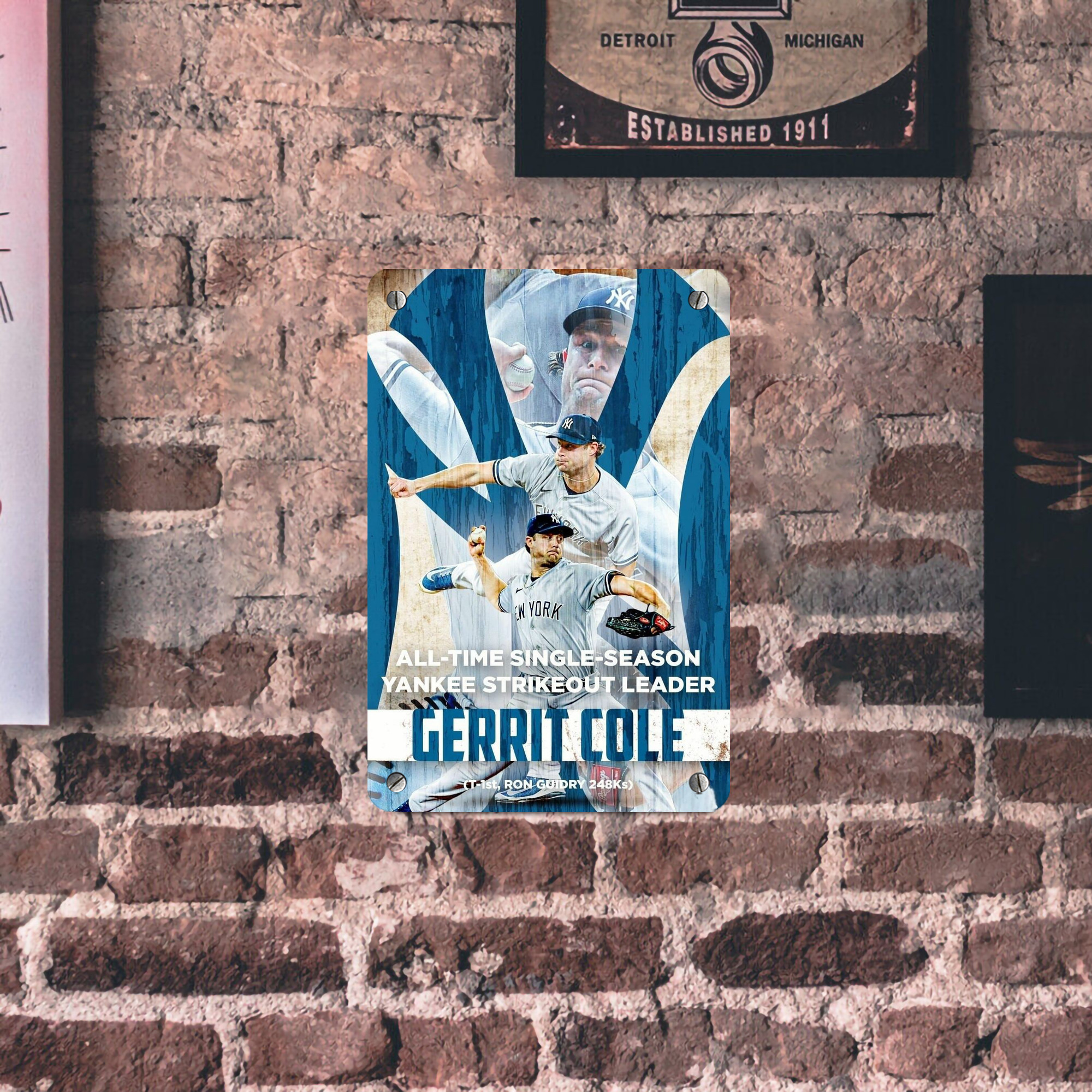 Gerrit Cole 25 Metal Tin Sign 8x12inch - High-Quality Full-Print Decorative Wall Art, Durable Rust-Resistant Metal Plaque For Living Room, Bedroom, Kitchen, Office, Bar Décor