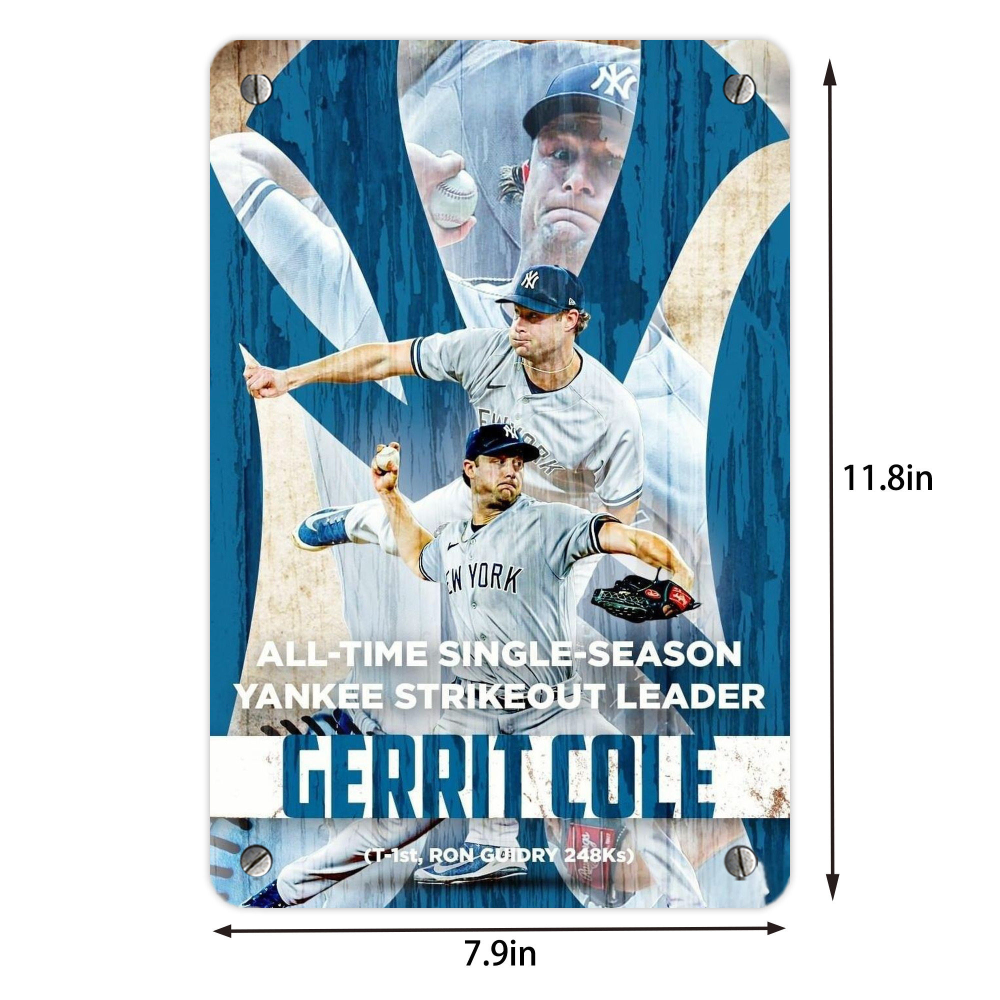 Gerrit Cole 25 Metal Tin Sign 8x12inch - High-Quality Full-Print Decorative Wall Art, Durable Rust-Resistant Metal Plaque For Living Room, Bedroom, Kitchen, Office, Bar Décor