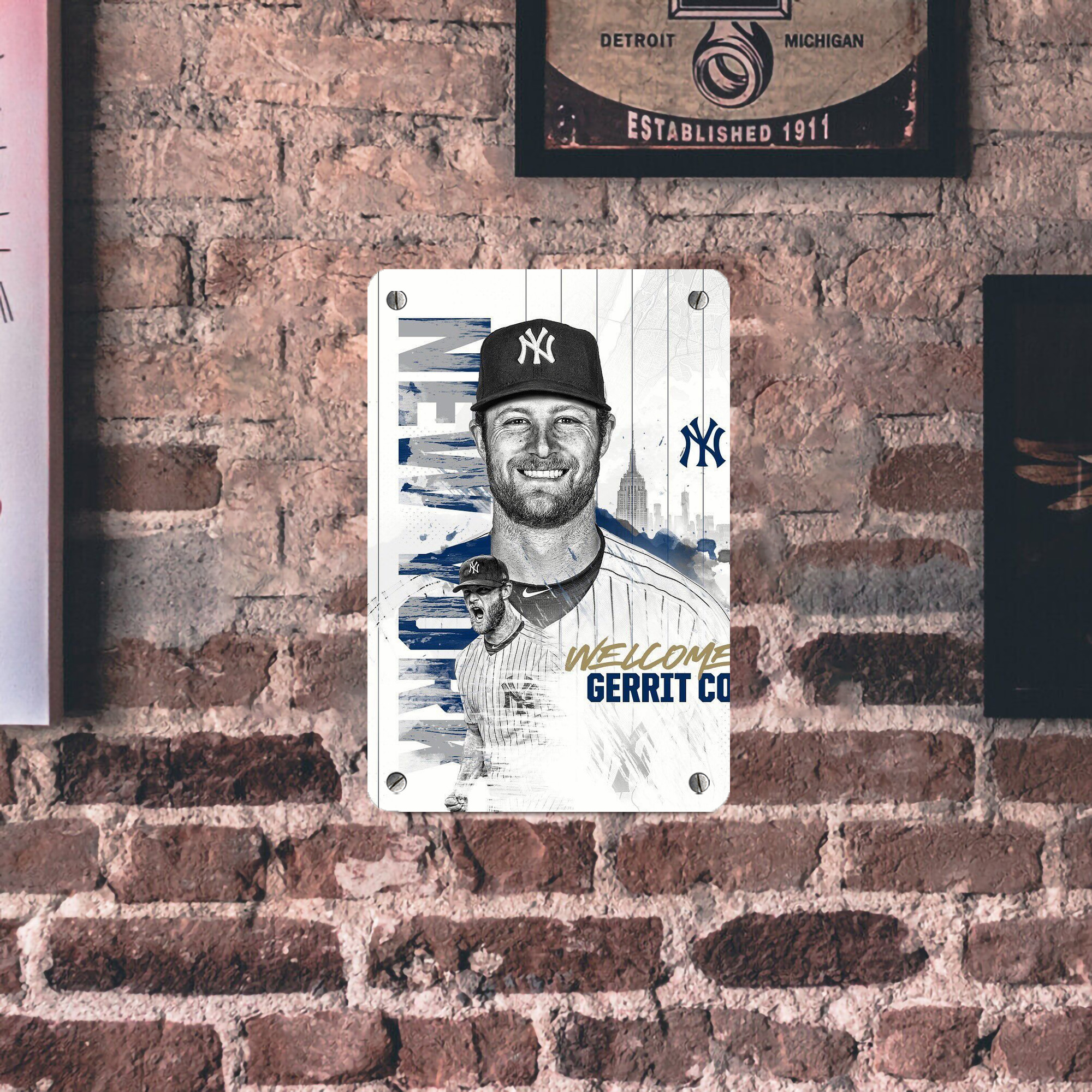 Gerrit Cole 26 Metal Tin Sign 8x12inch - High-Quality Full-Print Decorative Wall Art, Durable Rust-Resistant Metal Plaque For Living Room, Bedroom, Kitchen, Office, Bar Décor