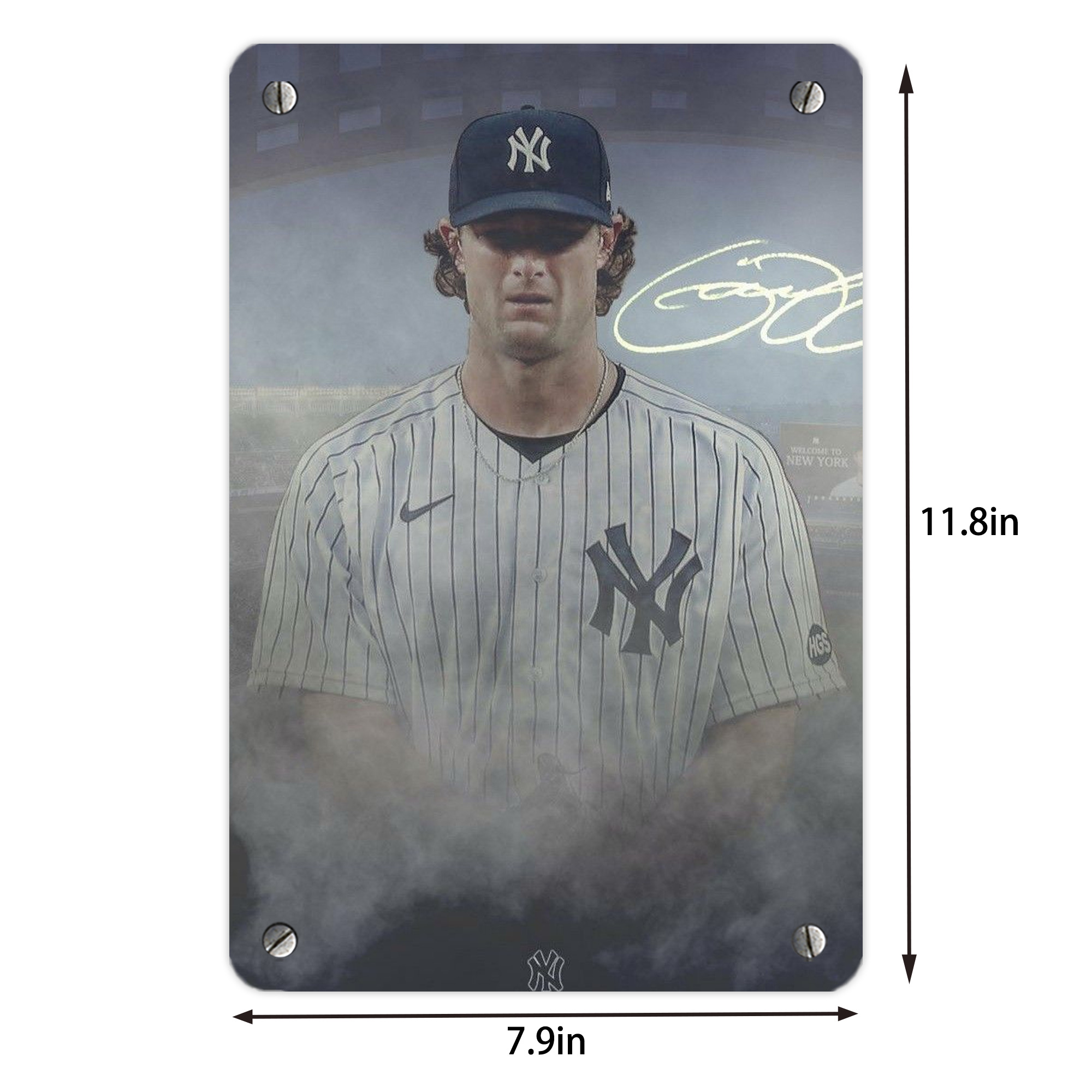 Gerrit Cole 27 Metal Tin Sign 8x12inch - High-Quality Full-Print Decorative Wall Art, Durable Rust-Resistant Metal Plaque For Living Room, Bedroom, Kitchen, Office, Bar Décor