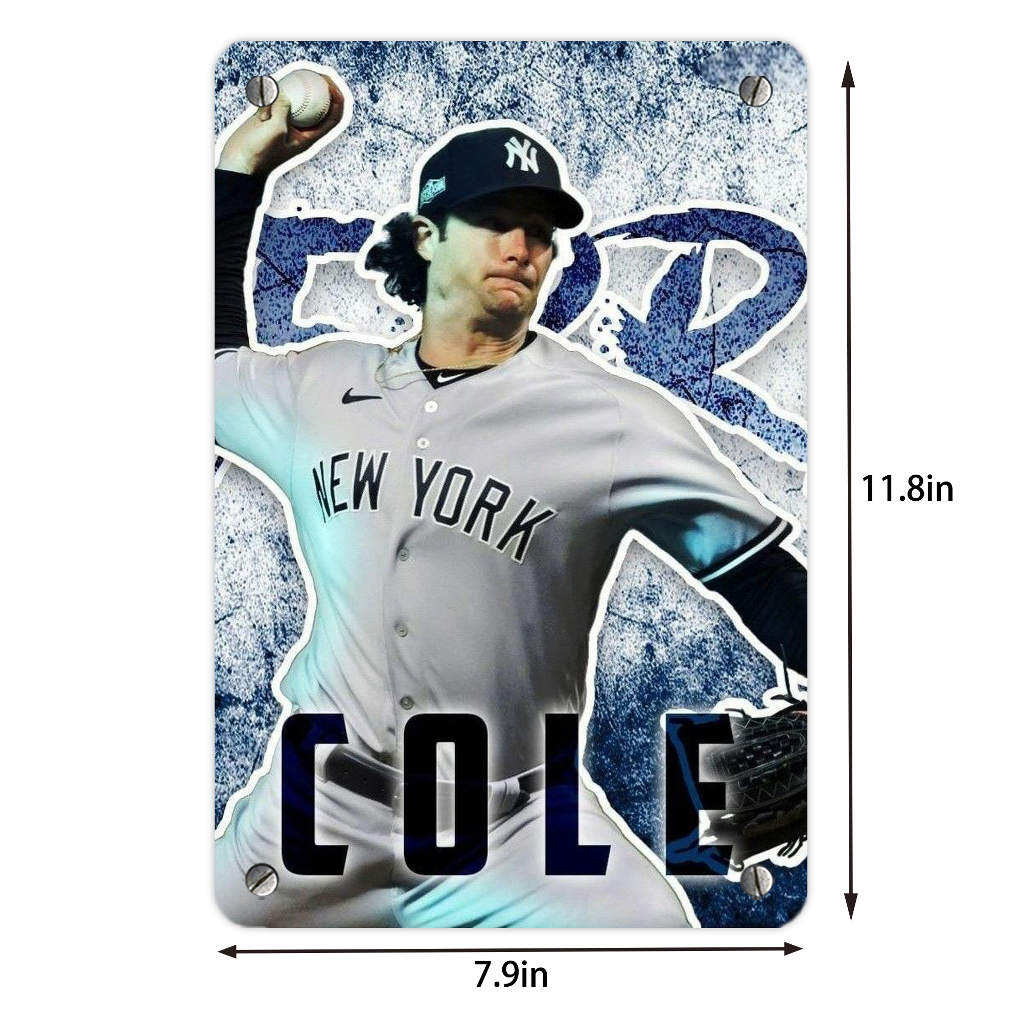 Gerrit Cole 31 Metal Tin Sign 8x12inch - High-Quality Full-Print Decorative Wall Art, Durable Rust-Resistant Metal Plaque For Living Room, Bedroom, Kitchen, Office, Bar Décor