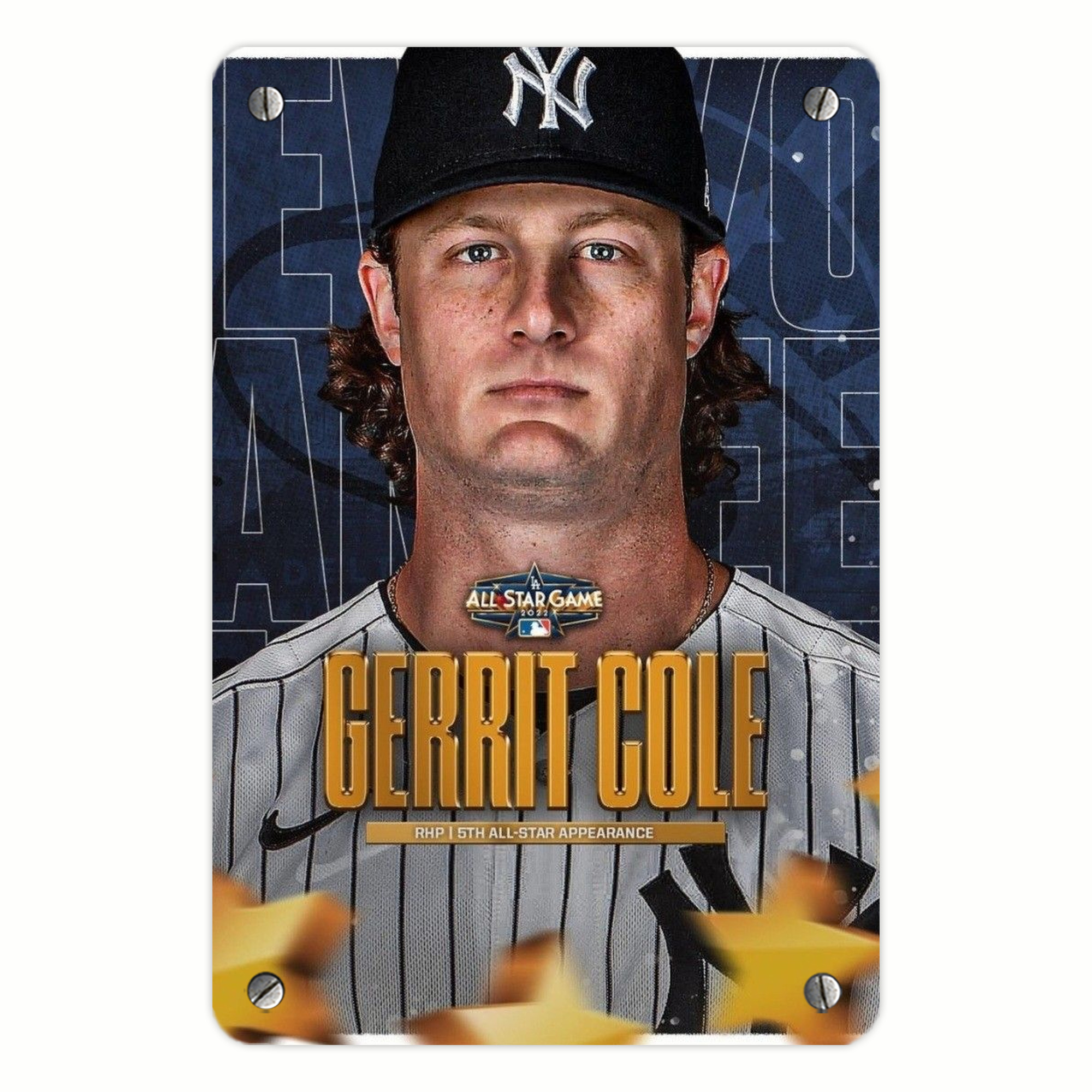 Gerrit Cole 5 Metal Tin Sign 8x12inch - High-Quality Full-Print Decorative Wall Art, Durable Rust-Resistant Metal Plaque For Living Room, Bedroom, Kitchen, Office, Bar Décor