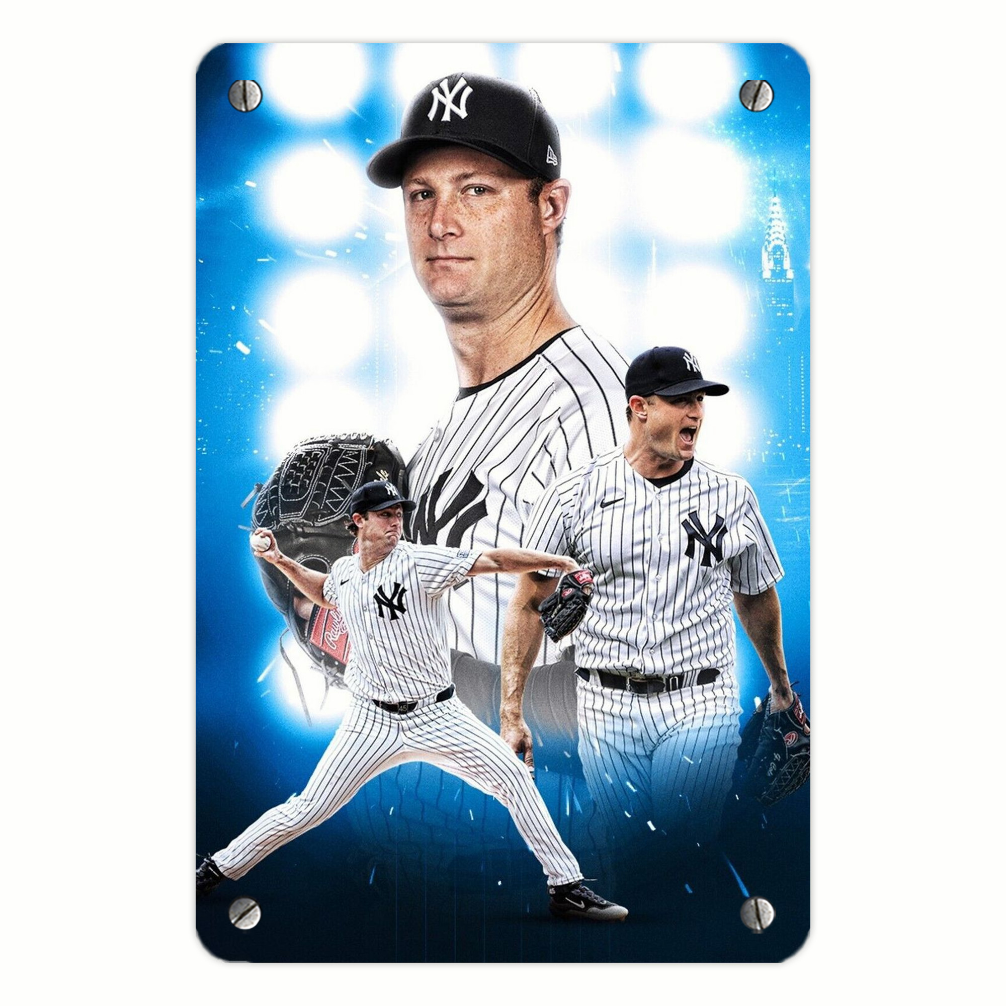 Gerrit Cole 7 Metal Tin Sign 8x12inch - High-Quality Full-Print Decorative Wall Art, Durable Rust-Resistant Metal Plaque For Living Room, Bedroom, Kitchen, Office, Bar Décor