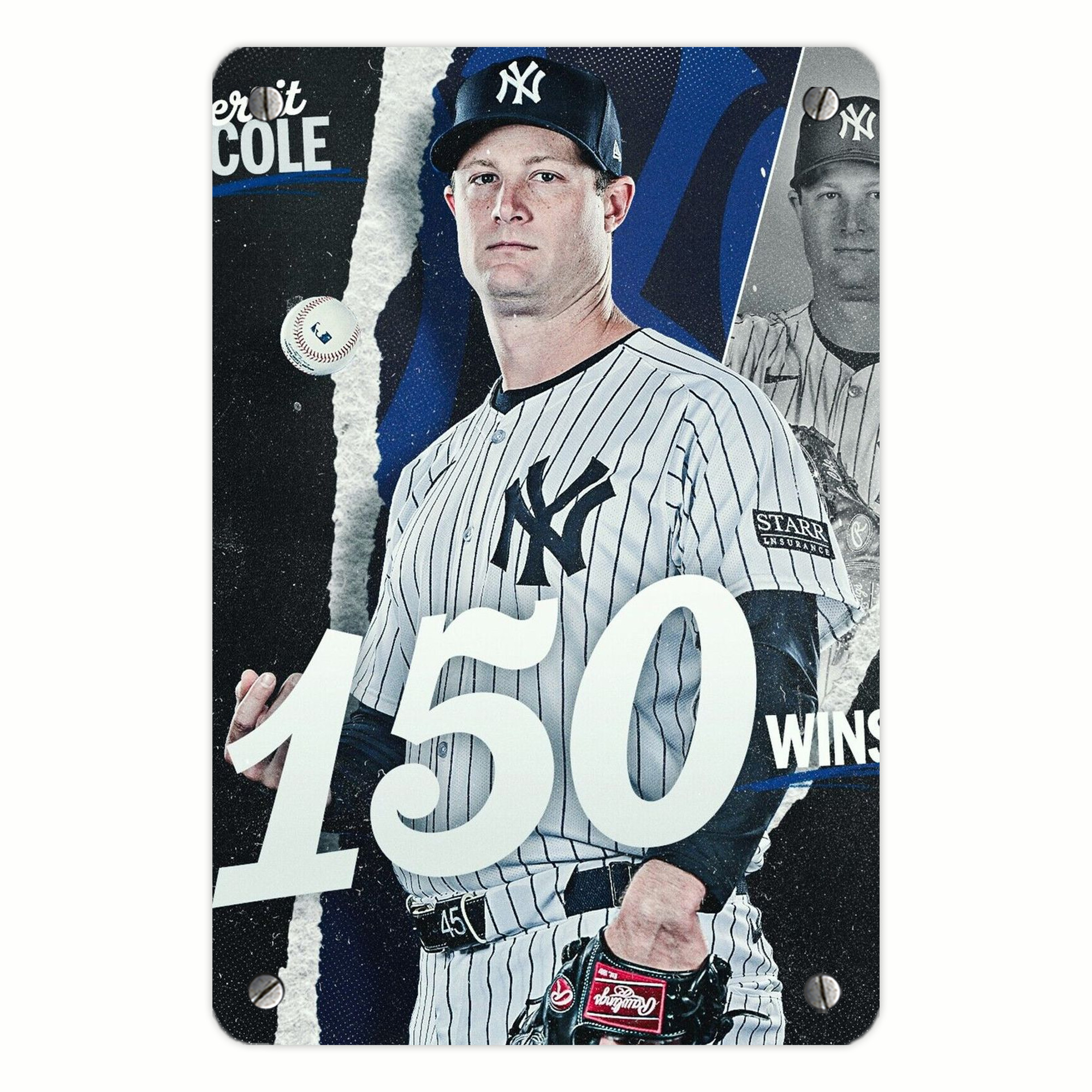 Gerrit Cole 10 Metal Tin Sign 8x12inch - High-Quality Full-Print Decorative Wall Art, Durable Rust-Resistant Metal Plaque For Living Room, Bedroom, Kitchen, Office, Bar Décor