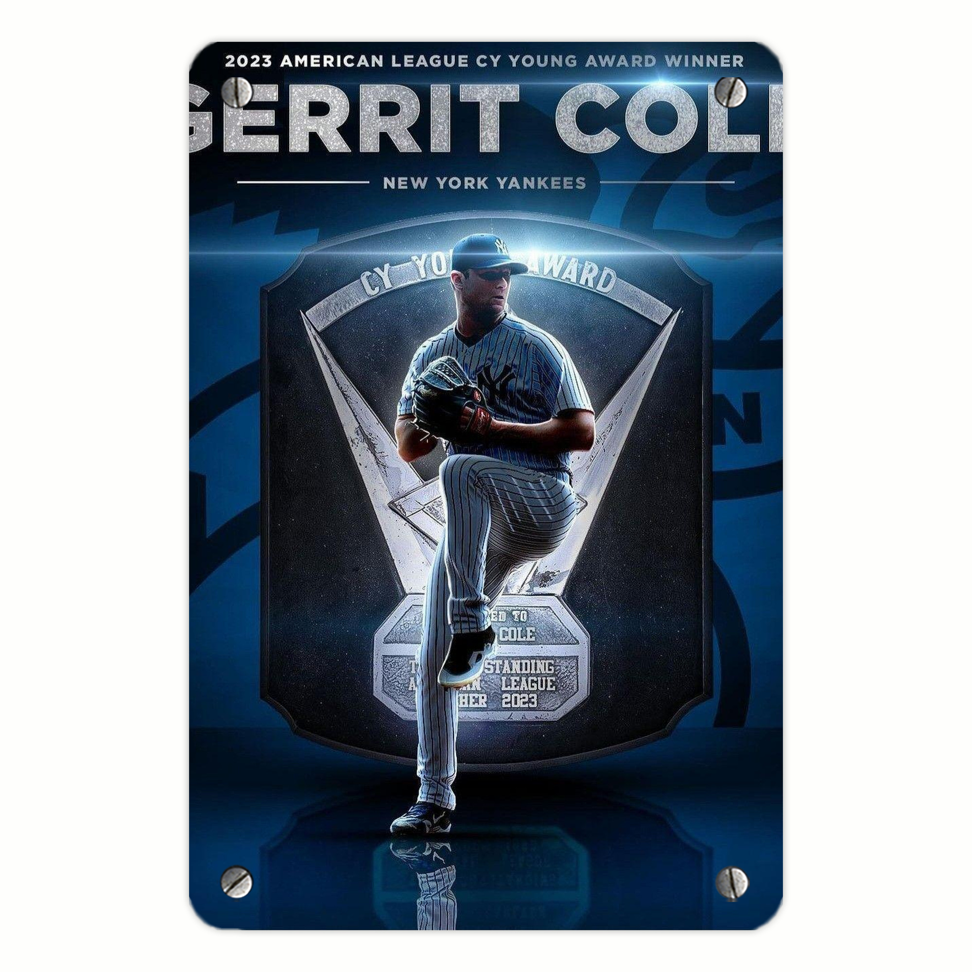 Gerrit Cole 15 Metal Tin Sign 8x12inch - High-Quality Full-Print Decorative Wall Art, Durable Rust-Resistant Metal Plaque For Living Room, Bedroom, Kitchen, Office, Bar Décor