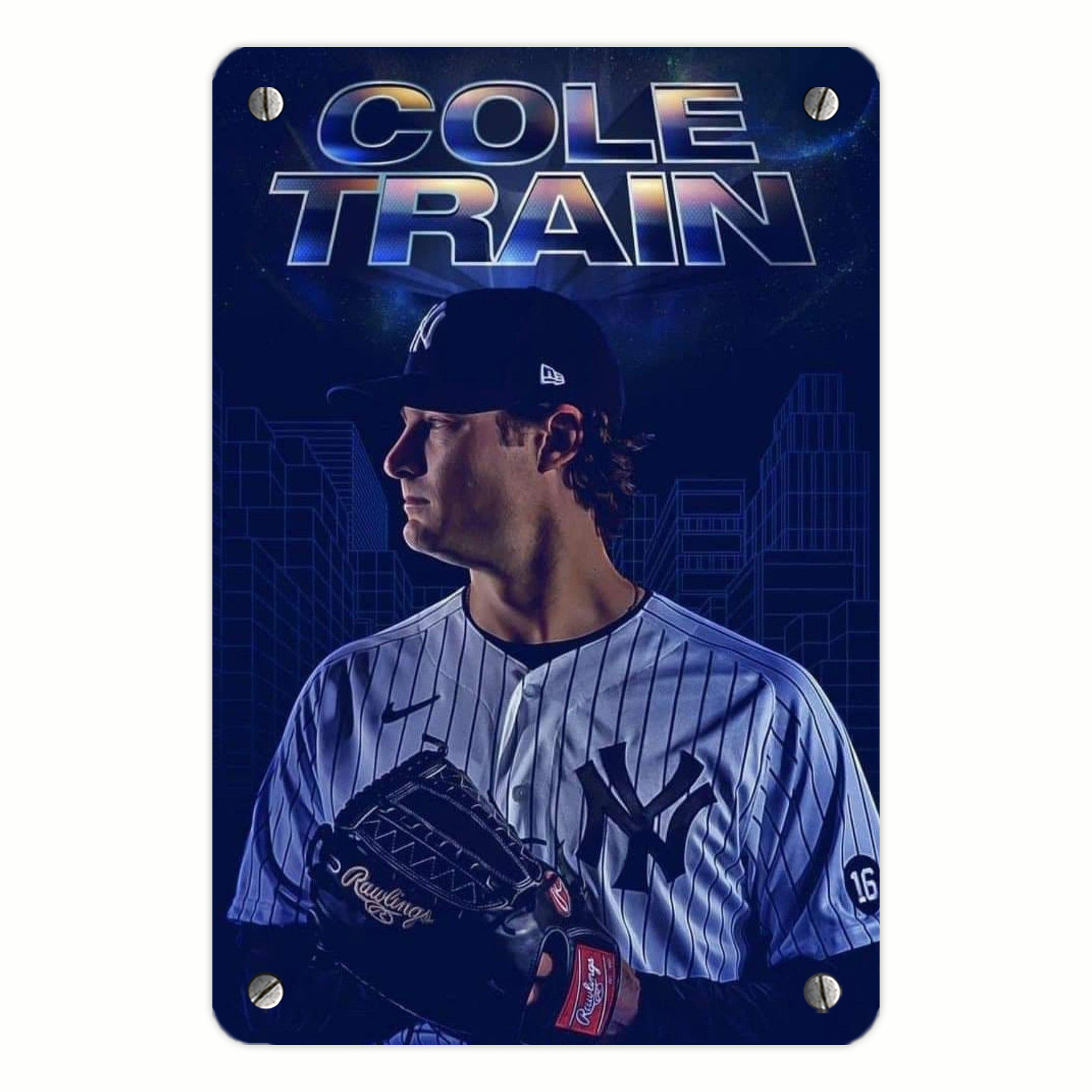 Gerrit Cole 16 Metal Tin Sign 8x12inch - High-Quality Full-Print Decorative Wall Art, Durable Rust-Resistant Metal Plaque For Living Room, Bedroom, Kitchen, Office, Bar Décor