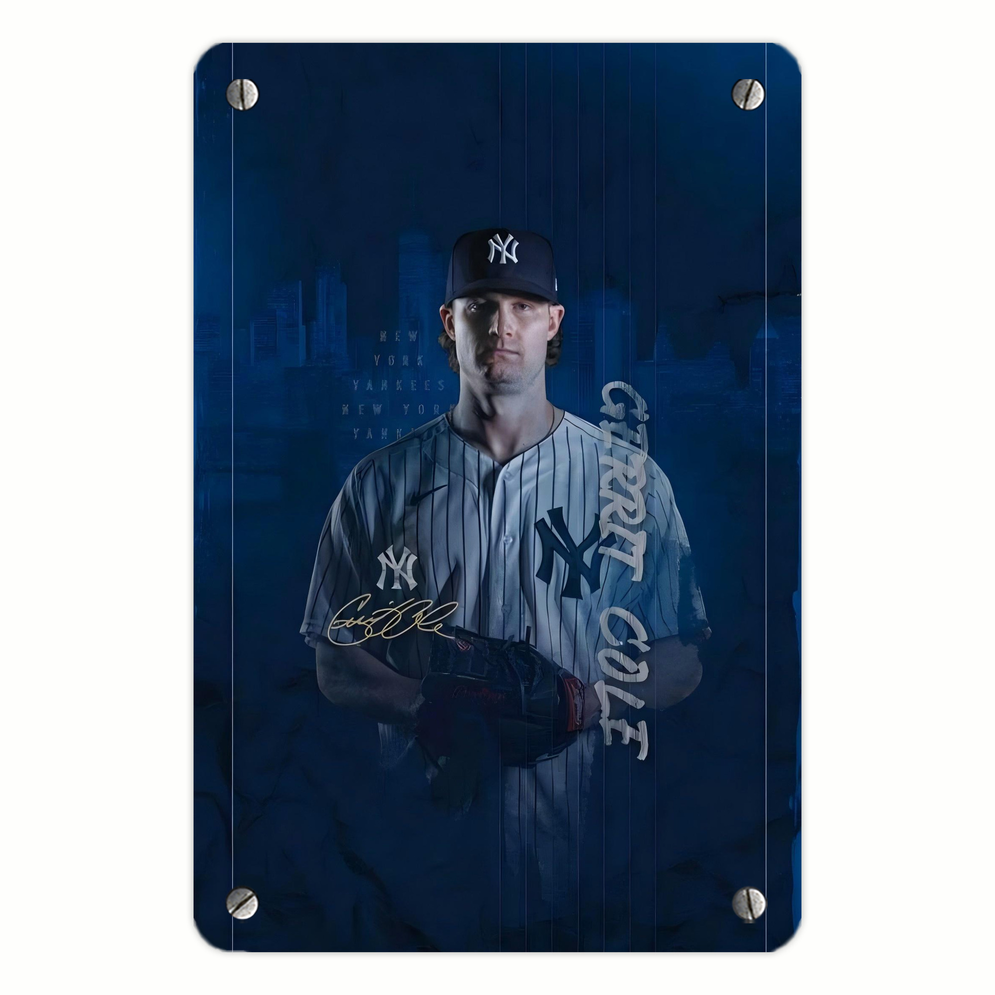 Gerrit Cole 19 Metal Tin Sign 8x12inch - High-Quality Full-Print Decorative Wall Art, Durable Rust-Resistant Metal Plaque For Living Room, Bedroom, Kitchen, Office, Bar Décor