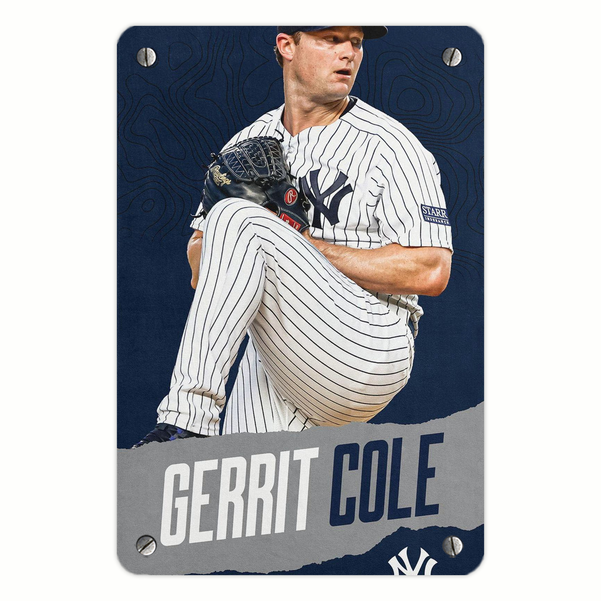 Gerrit Cole 22 Metal Tin Sign 8x12inch - High-Quality Full-Print Decorative Wall Art, Durable Rust-Resistant Metal Plaque For Living Room, Bedroom, Kitchen, Office, Bar Décor