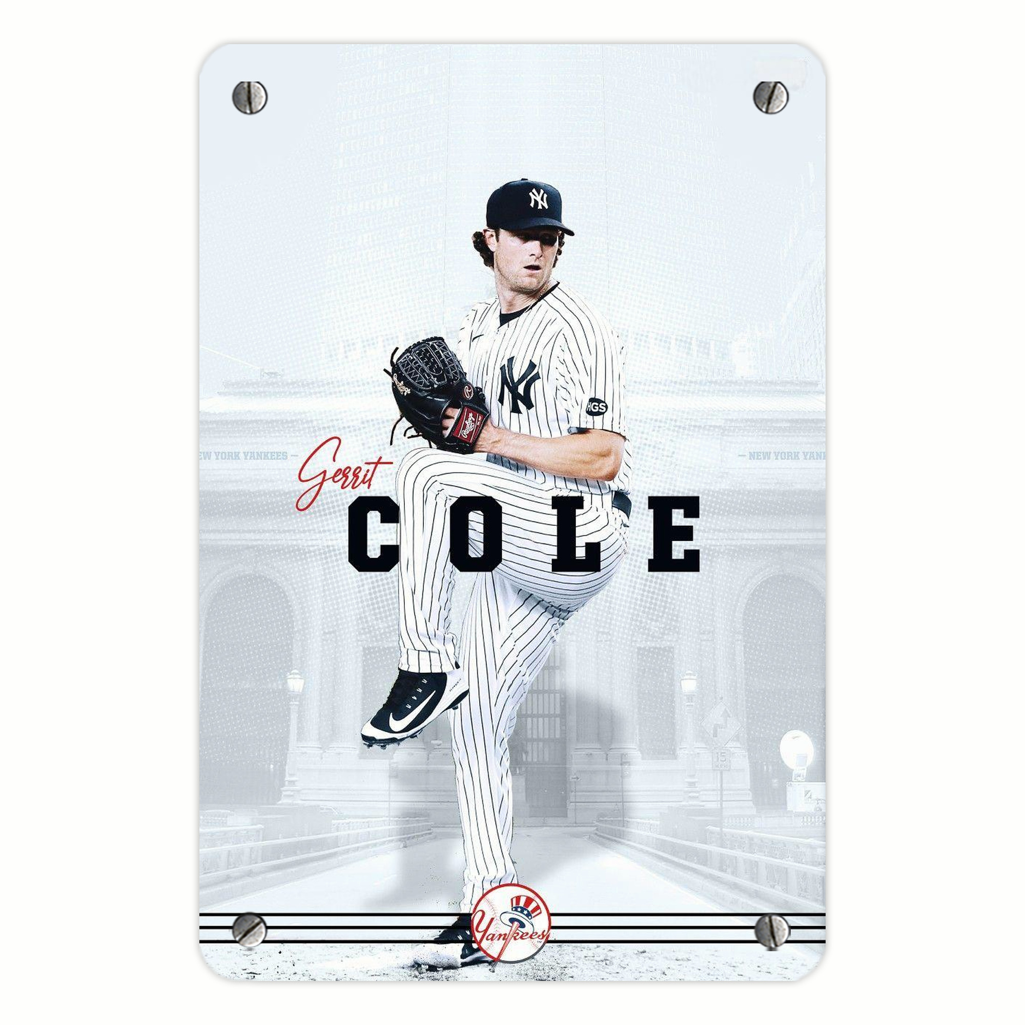 Gerrit Cole 24 Metal Tin Sign 8x12inch - High-Quality Full-Print Decorative Wall Art, Durable Rust-Resistant Metal Plaque For Living Room, Bedroom, Kitchen, Office, Bar Décor