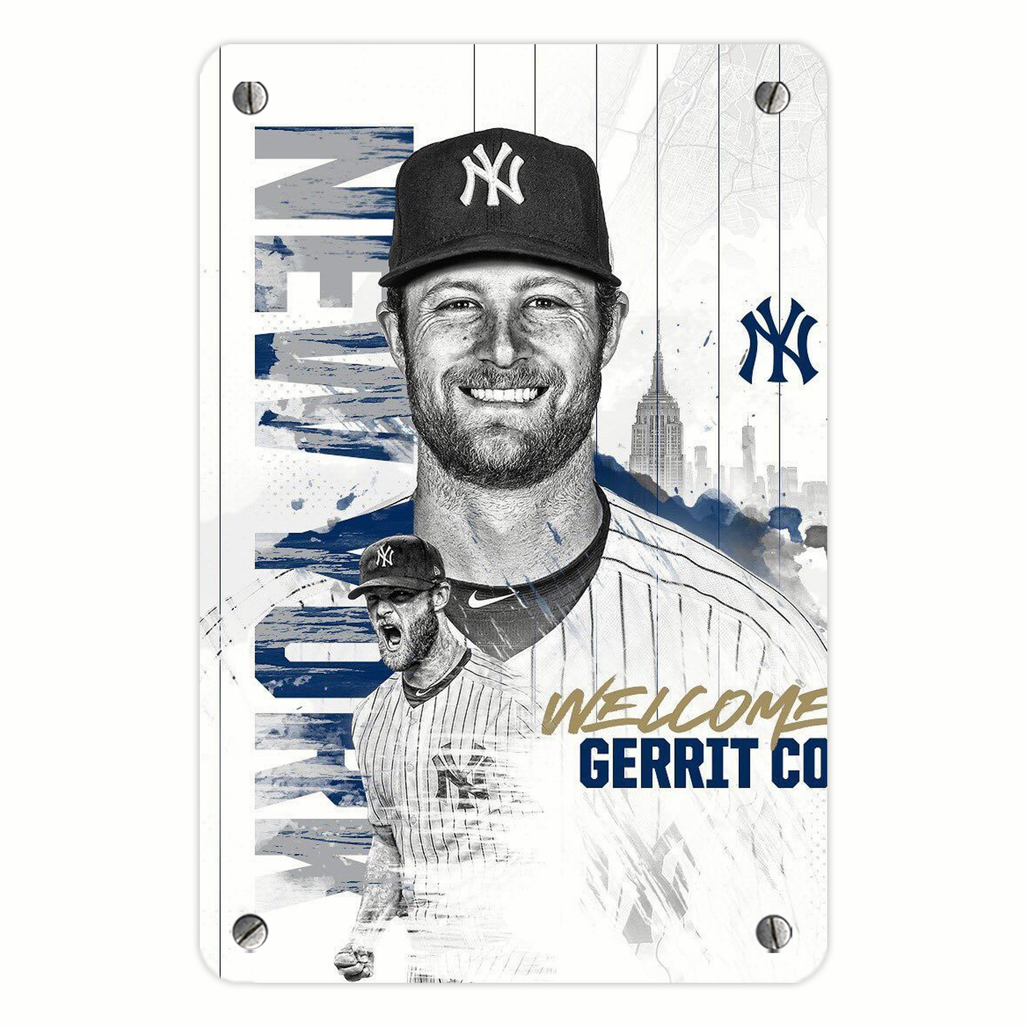 Gerrit Cole 26 Metal Tin Sign 8x12inch - High-Quality Full-Print Decorative Wall Art, Durable Rust-Resistant Metal Plaque For Living Room, Bedroom, Kitchen, Office, Bar Décor