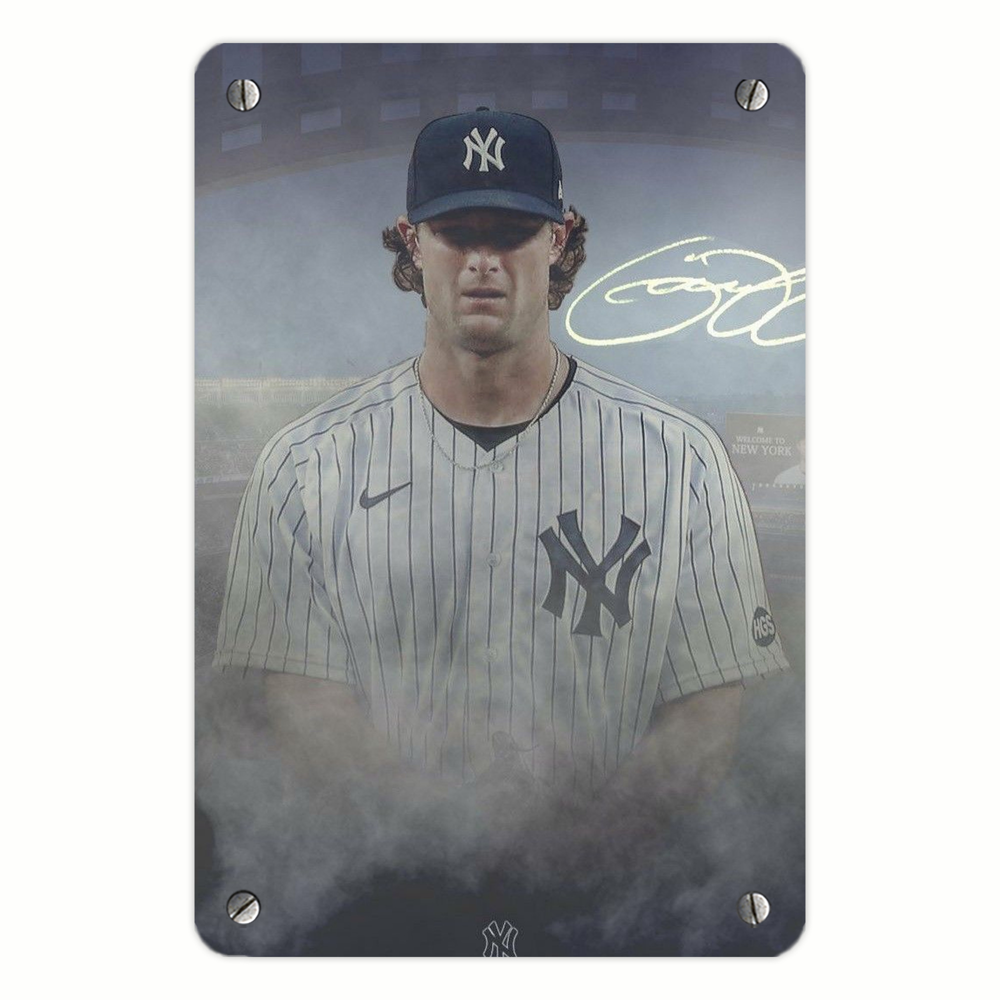 Gerrit Cole 27 Metal Tin Sign 8x12inch - High-Quality Full-Print Decorative Wall Art, Durable Rust-Resistant Metal Plaque For Living Room, Bedroom, Kitchen, Office, Bar Décor