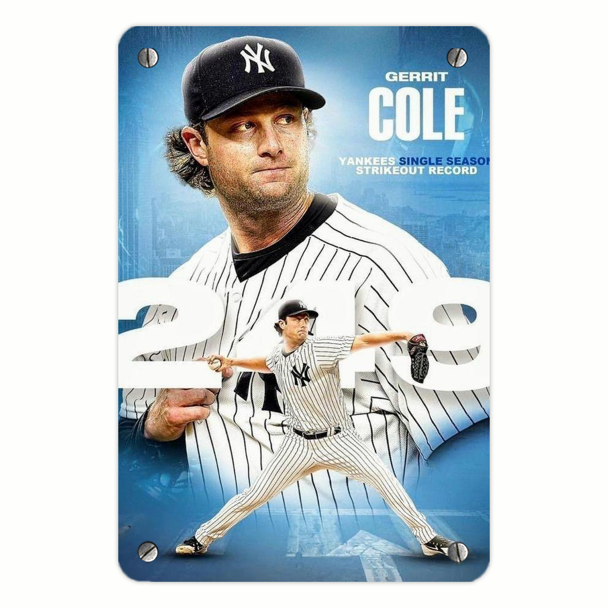 Gerrit Cole 29 Metal Tin Sign 8x12inch - High-Quality Full-Print Decorative Wall Art, Durable Rust-Resistant Metal Plaque For Living Room, Bedroom, Kitchen, Office, Bar Décor