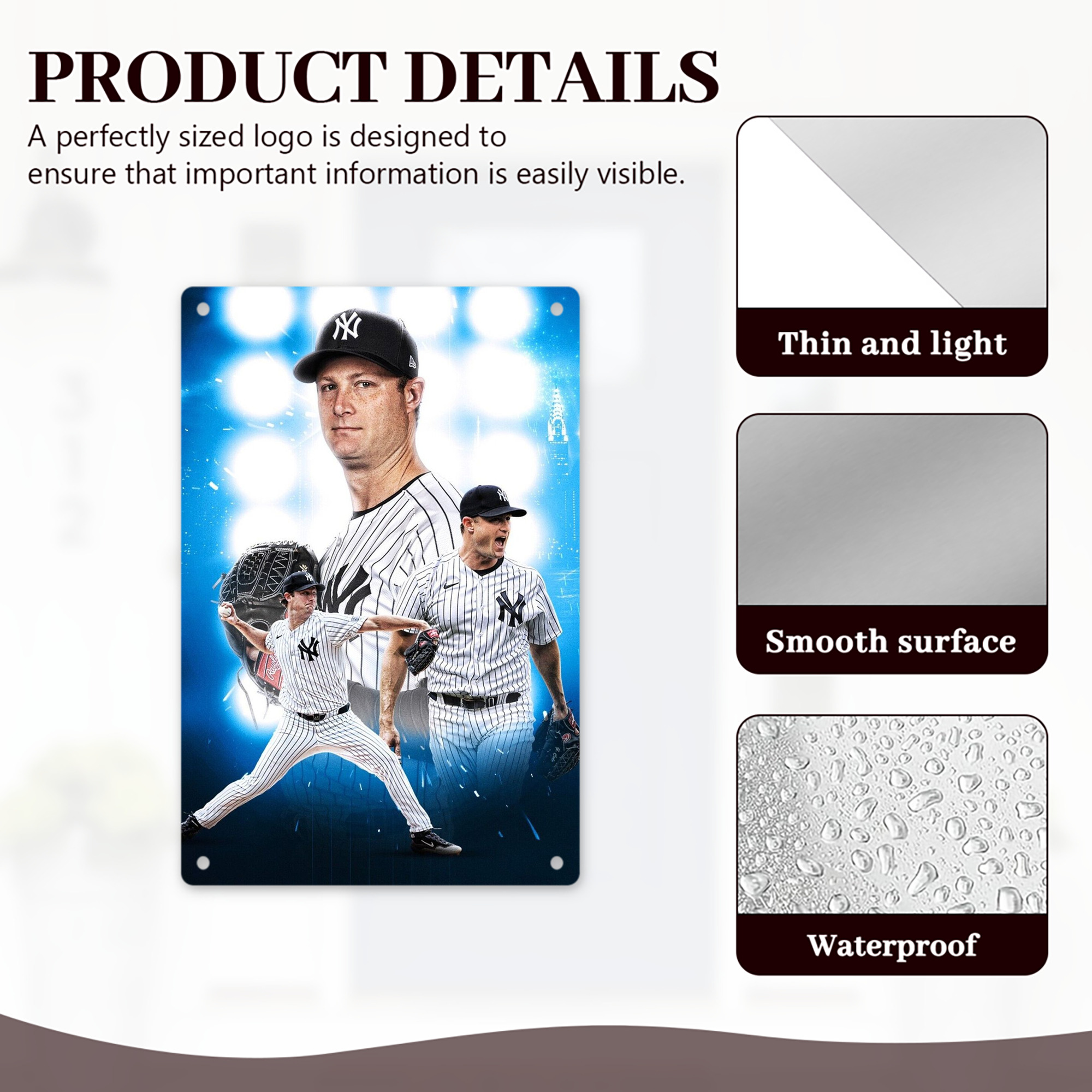 Gerrit Cole 7 8x12inch Vertical Aluminum Sign - Durable Fade-Resistant Indoor/Outdoor Safety & Information Plaque For Office, Hotel, Restaurant, Bar, Public Spaces