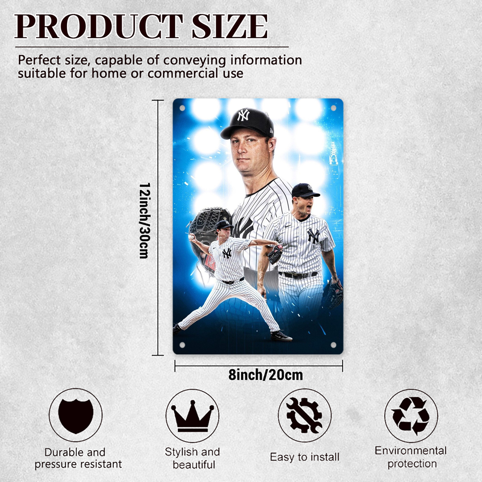 Gerrit Cole 7 8x12inch Vertical Aluminum Sign - Durable Fade-Resistant Indoor/Outdoor Safety & Information Plaque For Office, Hotel, Restaurant, Bar, Public Spaces