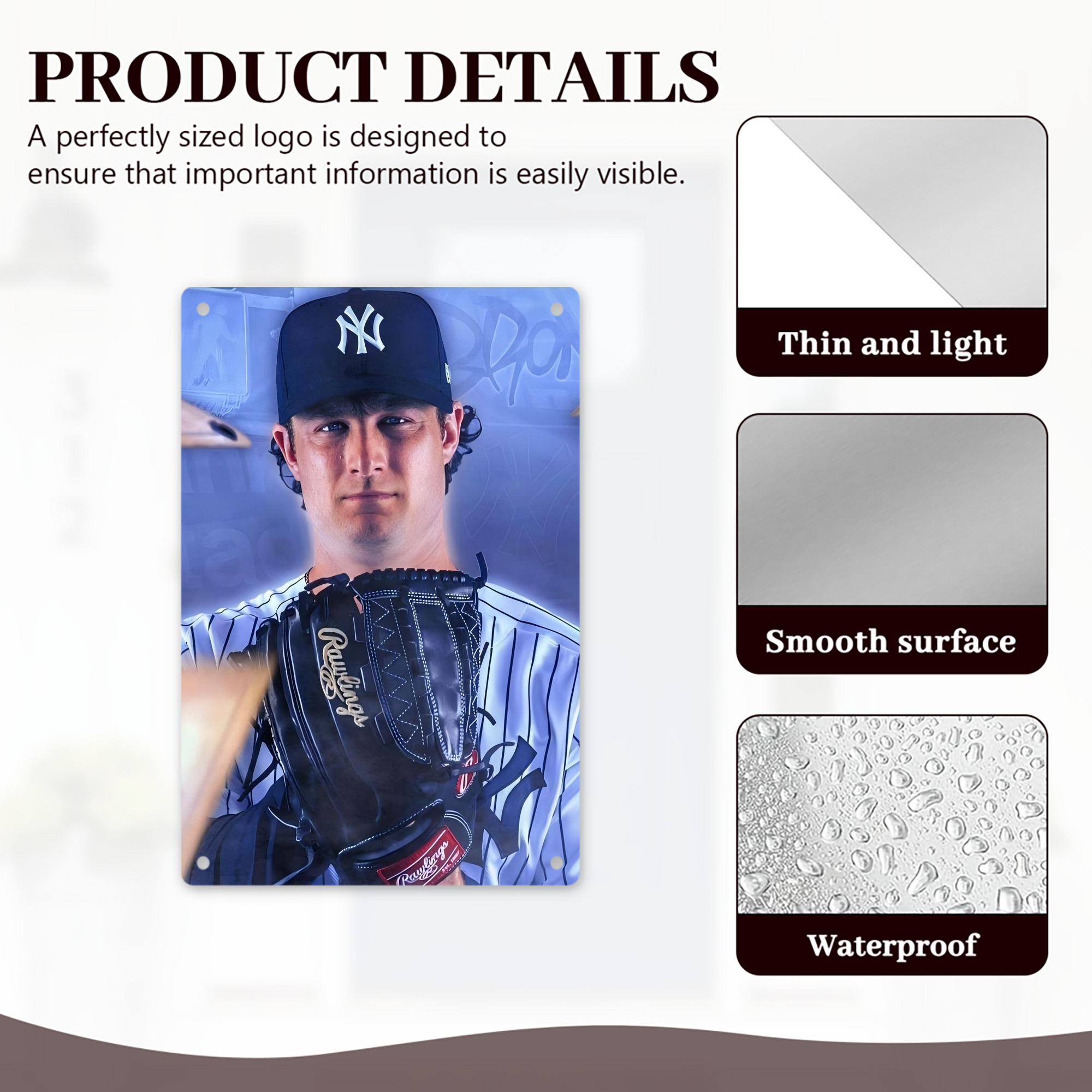 Gerrit Cole 9 8x12inch Vertical Aluminum Sign - Durable Fade-Resistant Indoor/Outdoor Safety & Information Plaque For Office, Hotel, Restaurant, Bar, Public Spaces