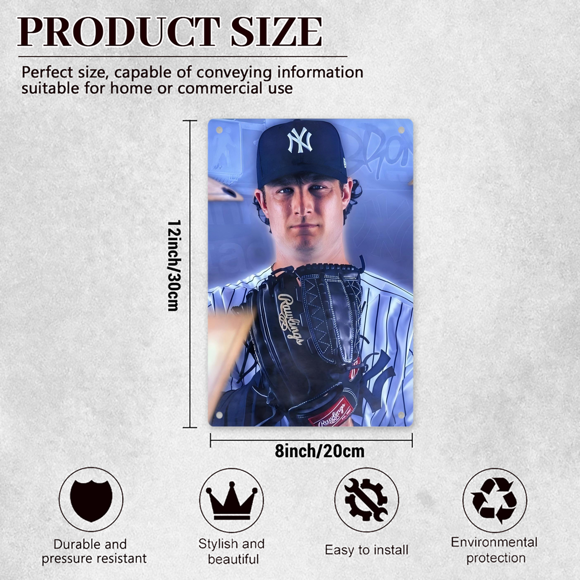 Gerrit Cole 9 8x12inch Vertical Aluminum Sign - Durable Fade-Resistant Indoor/Outdoor Safety & Information Plaque For Office, Hotel, Restaurant, Bar, Public Spaces