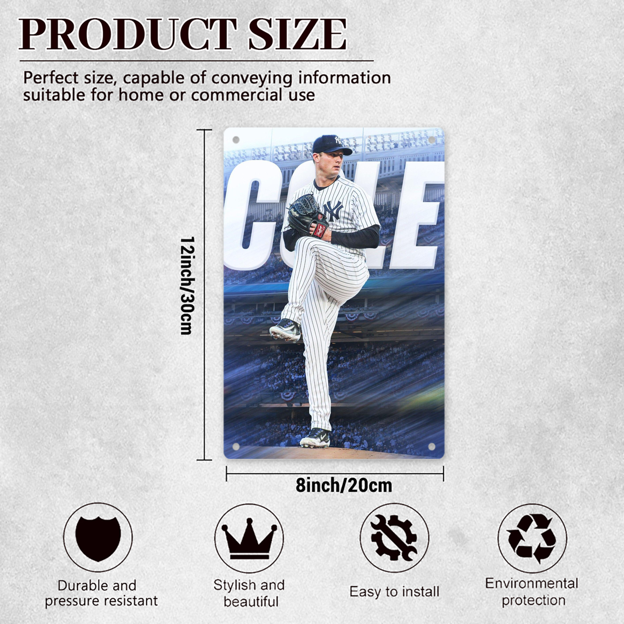 Gerrit Cole 13 8x12inch Vertical Aluminum Sign - Durable Fade-Resistant Indoor/Outdoor Safety & Information Plaque For Office, Hotel, Restaurant, Bar, Public Spaces