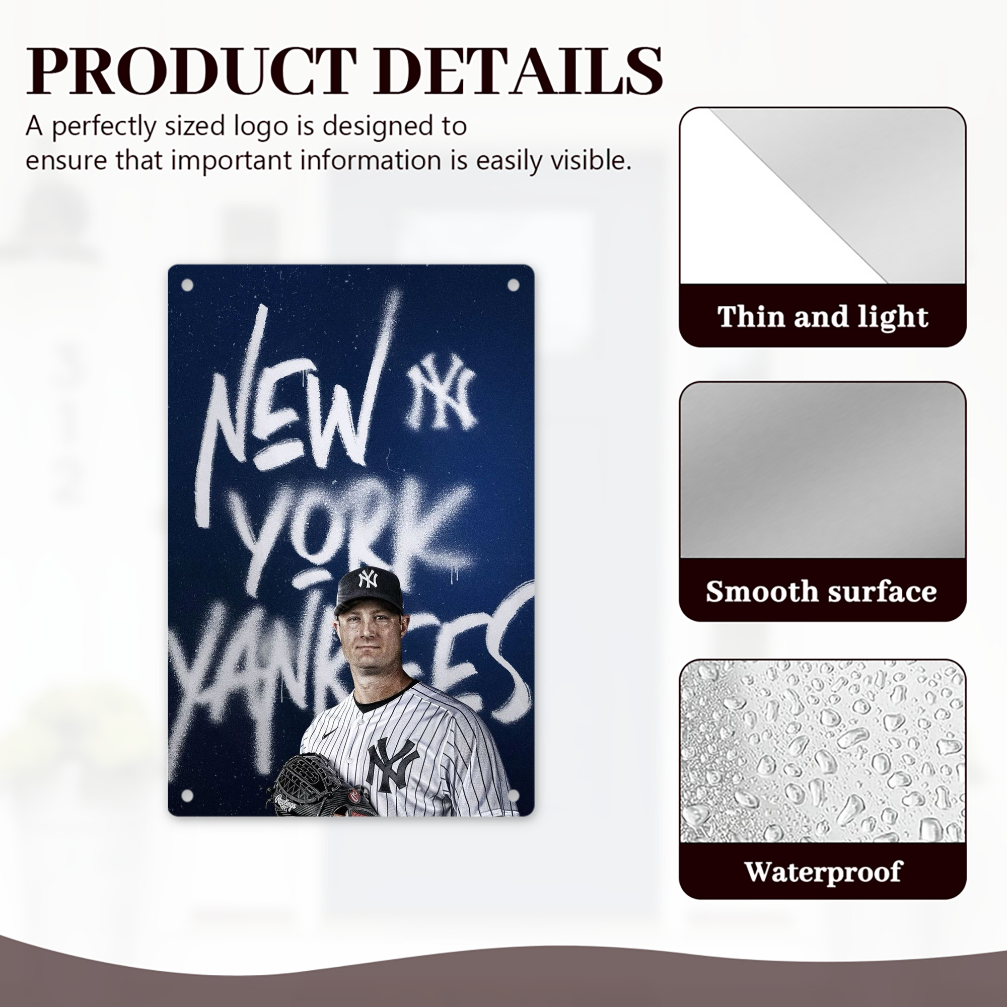 Gerrit Cole 18 8x12inch Vertical Aluminum Sign - Durable Fade-Resistant Indoor/Outdoor Safety & Information Plaque For Office, Hotel, Restaurant, Bar, Public Spaces