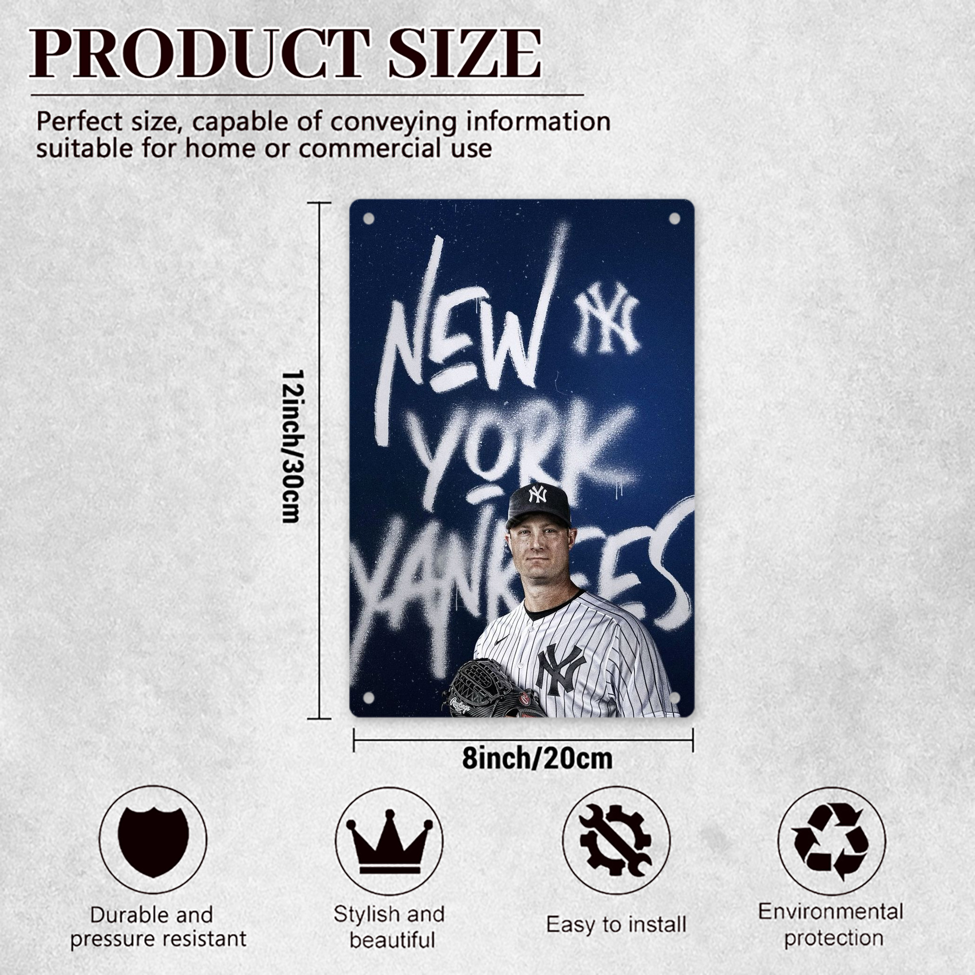 Gerrit Cole 18 8x12inch Vertical Aluminum Sign - Durable Fade-Resistant Indoor/Outdoor Safety & Information Plaque For Office, Hotel, Restaurant, Bar, Public Spaces