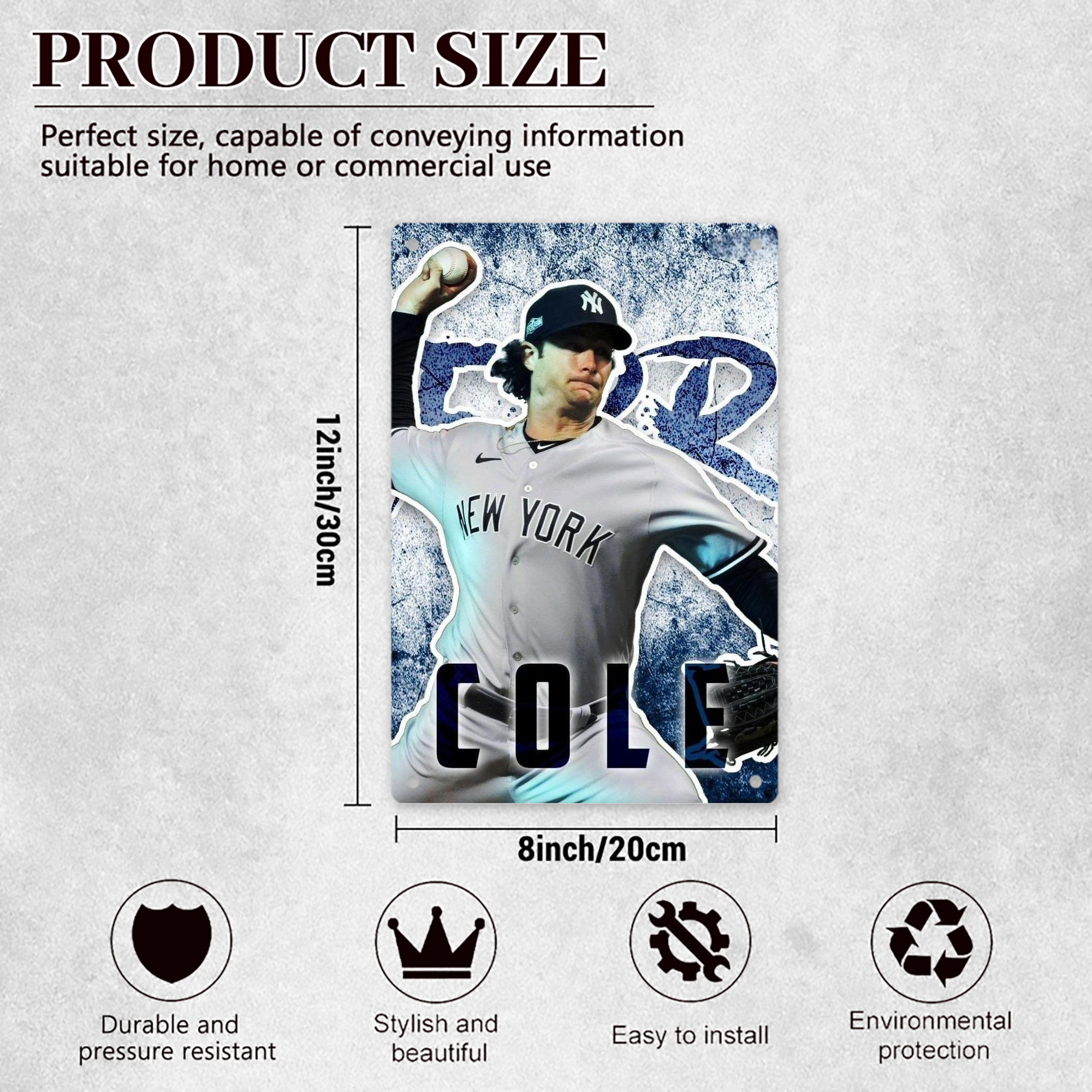 Gerrit Cole 31 8x12inch Vertical Aluminum Sign - Durable Fade-Resistant Indoor/Outdoor Safety & Information Plaque For Office, Hotel, Restaurant, Bar, Public Spaces