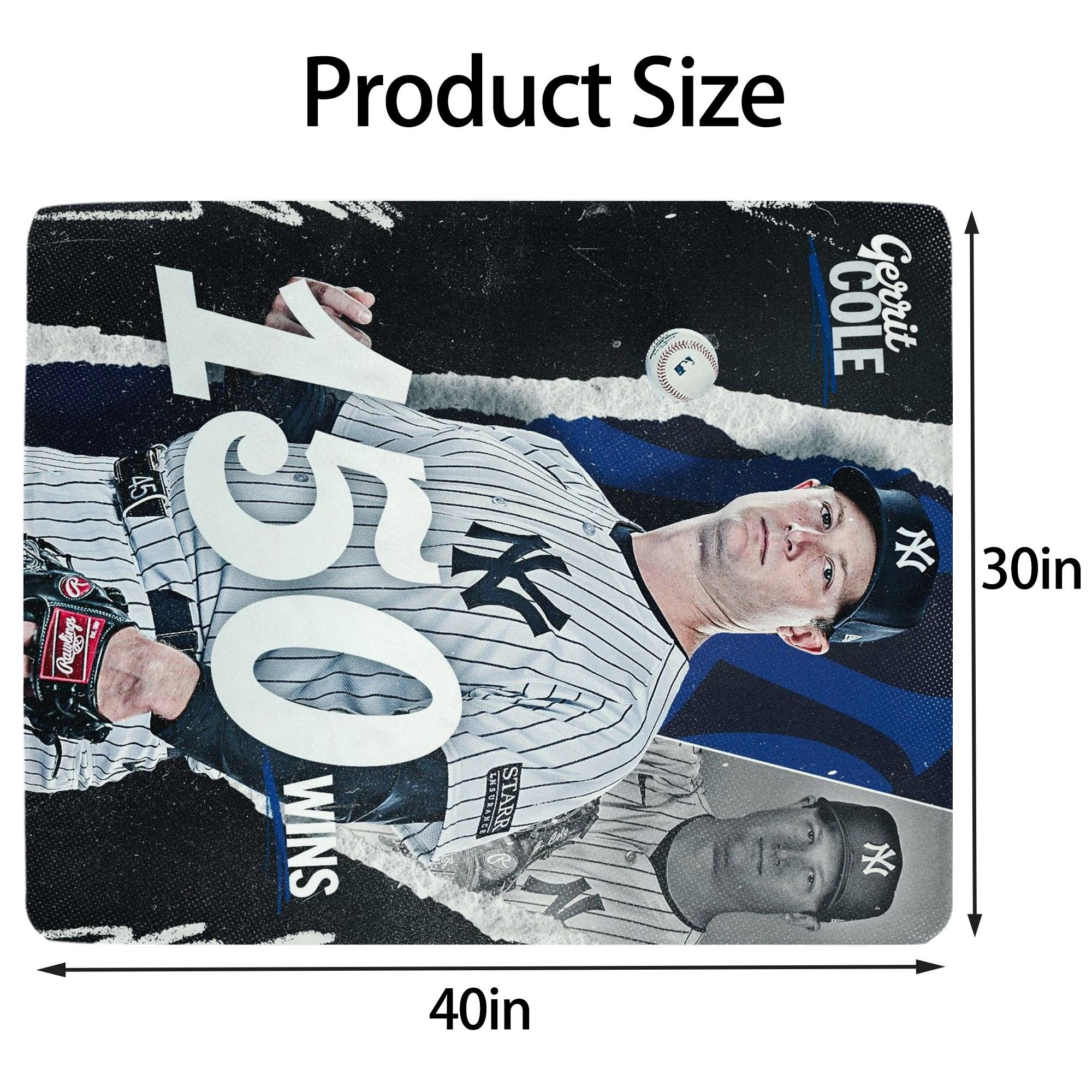 Gerrit Cole 10 Soft Plush Fleece Blanket 30x40 Inch - 300GSM Flannel, Ultra Soft & Warm, Lightweight & Durable, Perfect For Kids, Adults, Couch, Bed, Camping, Travel, Gift For Family & Friends