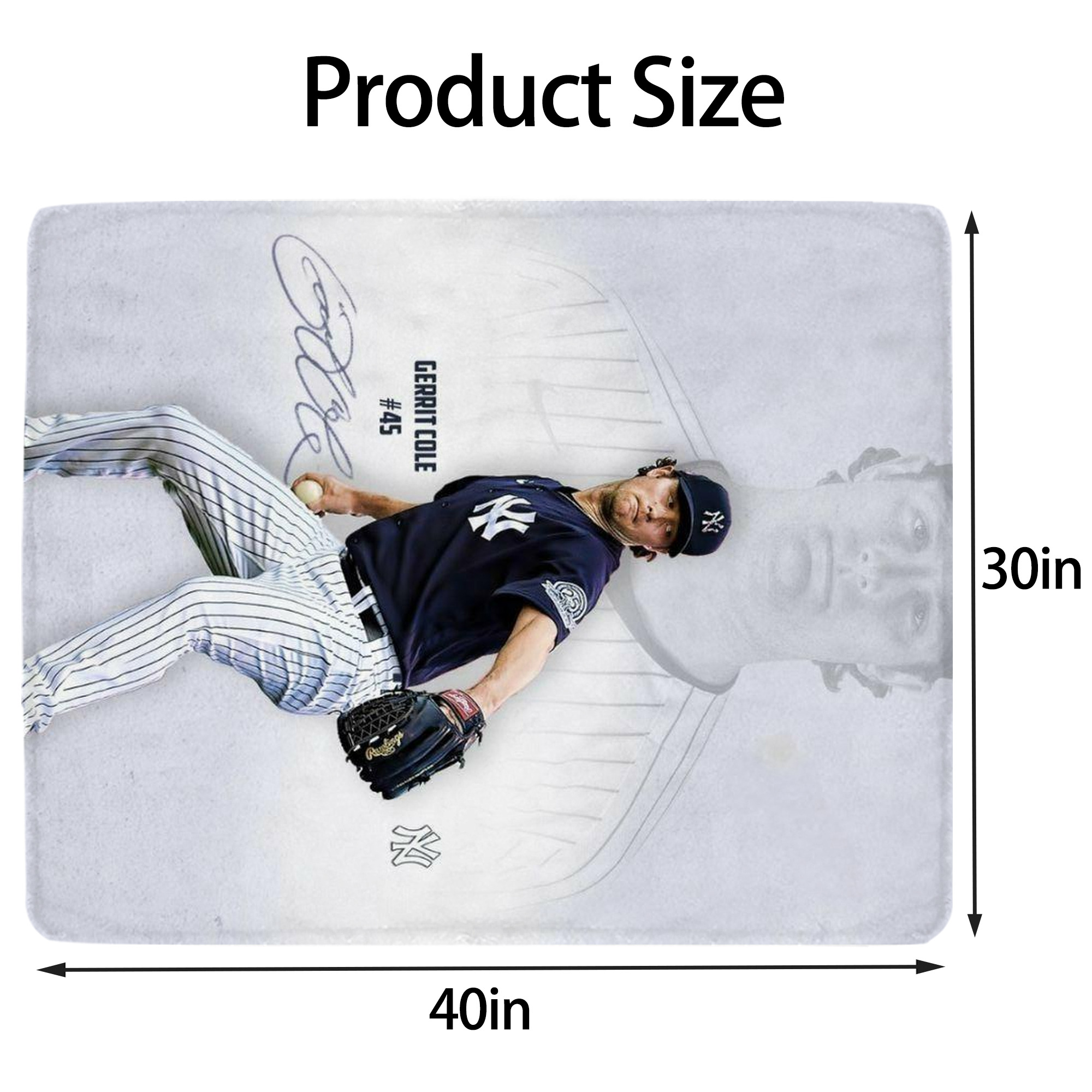 Gerrit Cole 17 Soft Plush Fleece Blanket 30x40 Inch - 300GSM Flannel, Ultra Soft & Warm, Lightweight & Durable, Perfect For Kids, Adults, Couch, Bed, Camping, Travel, Gift For Family & Friends