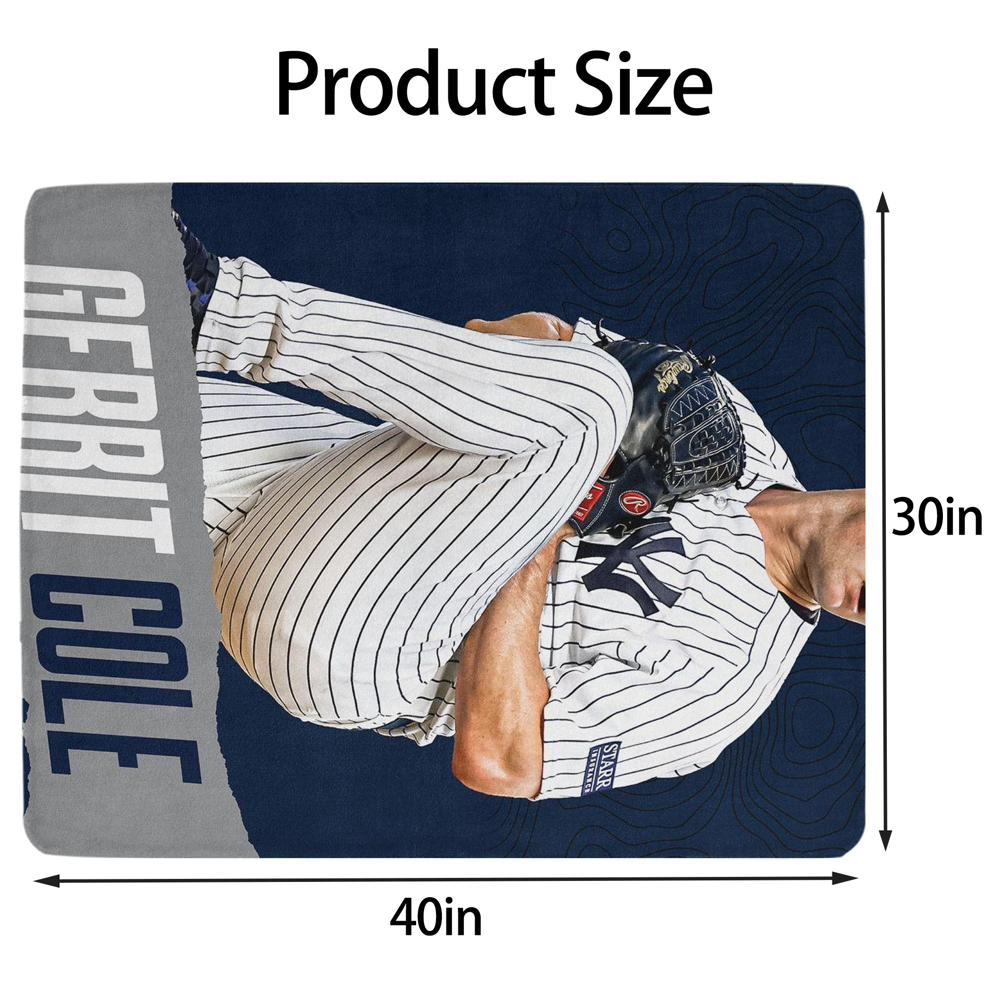 Gerrit Cole 22 Soft Plush Fleece Blanket 30x40 Inch - 300GSM Flannel, Ultra Soft & Warm, Lightweight & Durable, Perfect For Kids, Adults, Couch, Bed, Camping, Travel, Gift For Family & Friends