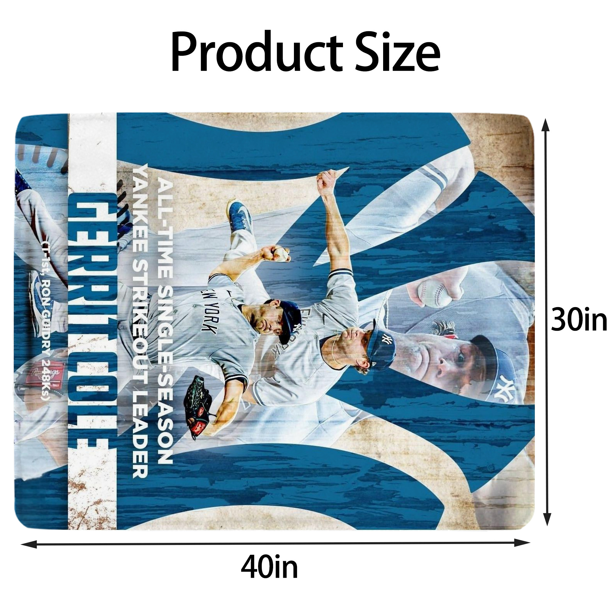 Gerrit Cole 25 Soft Plush Fleece Blanket 30x40 Inch - 300GSM Flannel, Ultra Soft & Warm, Lightweight & Durable, Perfect For Kids, Adults, Couch, Bed, Camping, Travel, Gift For Family & Friends