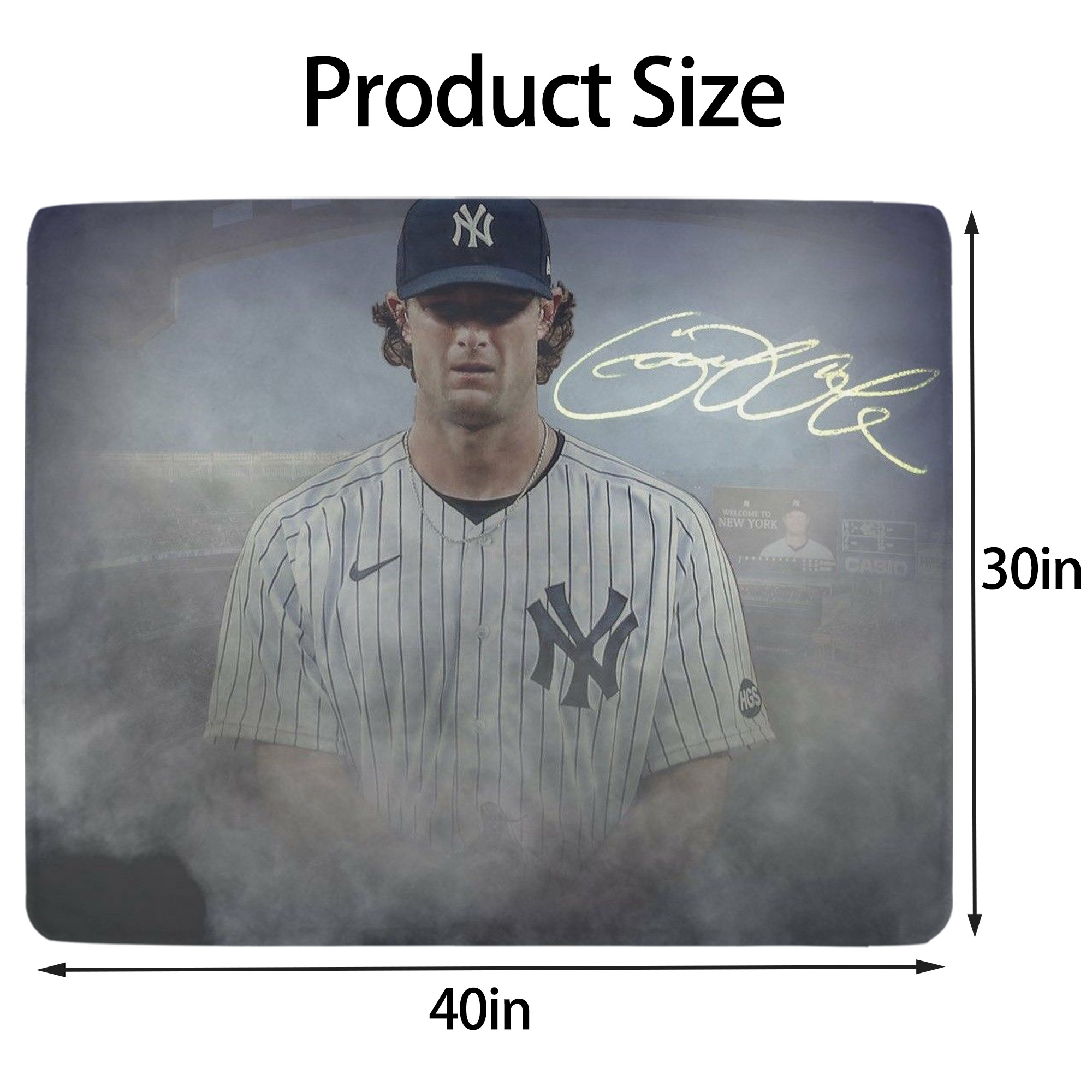 Gerrit Cole 27 Soft Plush Fleece Blanket 30x40 Inch - 300GSM Flannel, Ultra Soft & Warm, Lightweight & Durable, Perfect For Kids, Adults, Couch, Bed, Camping, Travel, Gift For Family & Friends