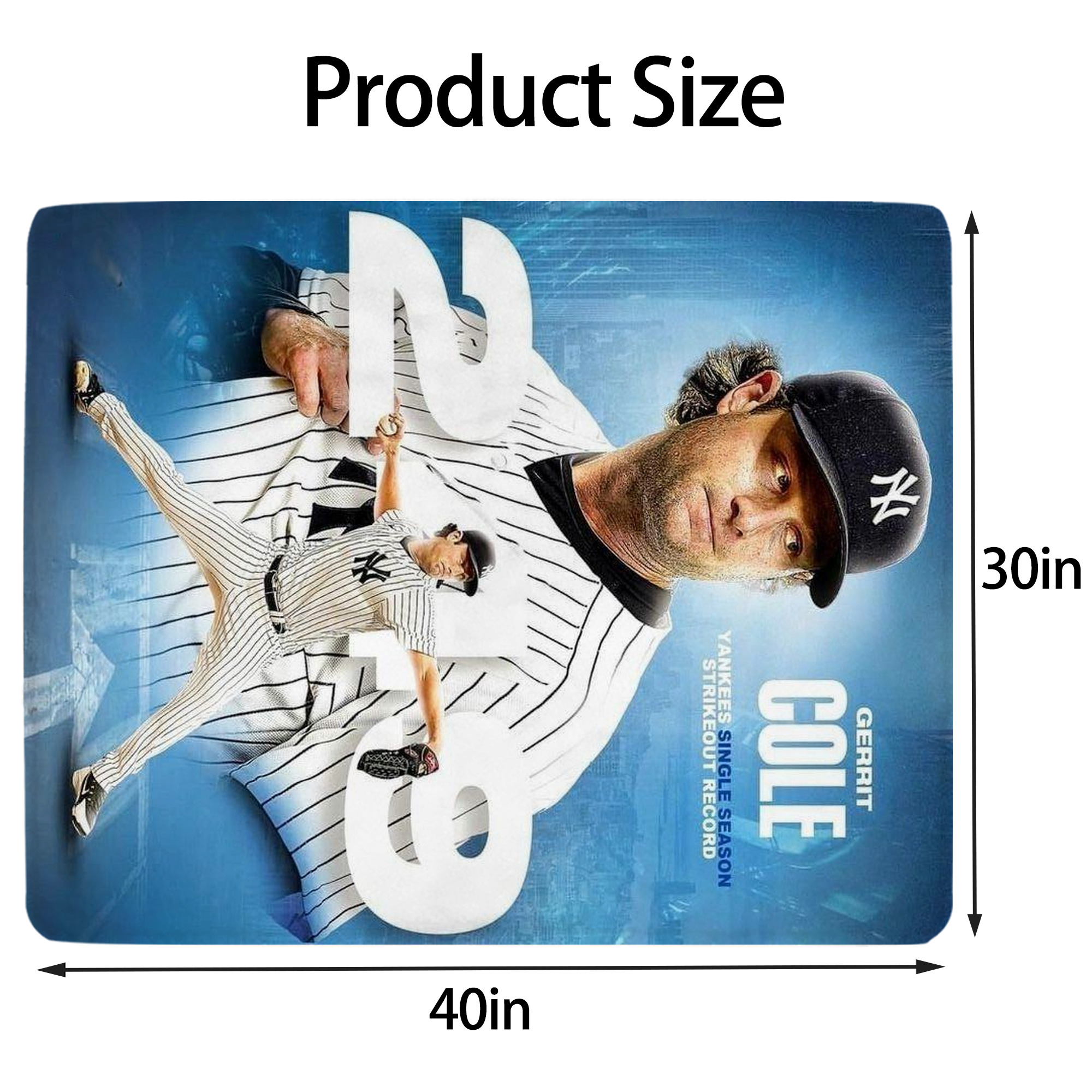 Gerrit Cole 29 Soft Plush Fleece Blanket 30x40 Inch - 300GSM Flannel, Ultra Soft & Warm, Lightweight & Durable, Perfect For Kids, Adults, Couch, Bed, Camping, Travel, Gift For Family & Friends