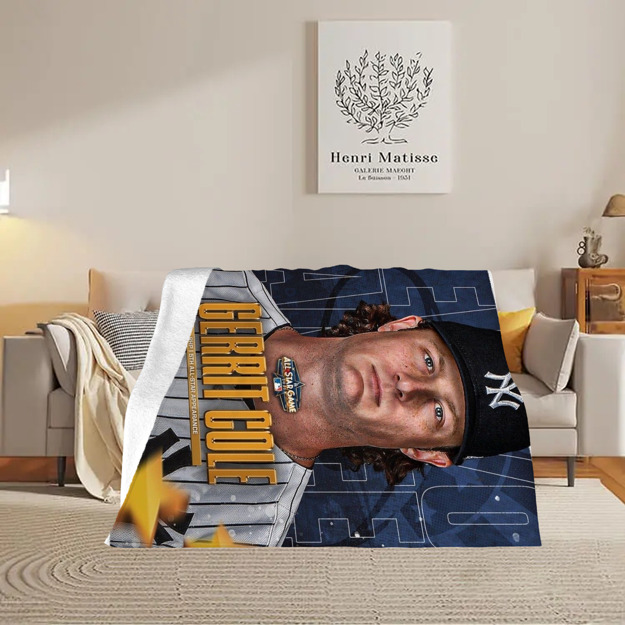 Gerrit Cole 5 Soft Plush Fleece Blanket 30x40 Inch - 300GSM Flannel, Ultra Soft & Warm, Lightweight & Durable, Perfect For Kids, Adults, Couch, Bed, Camping, Travel, Gift For Family & Friends