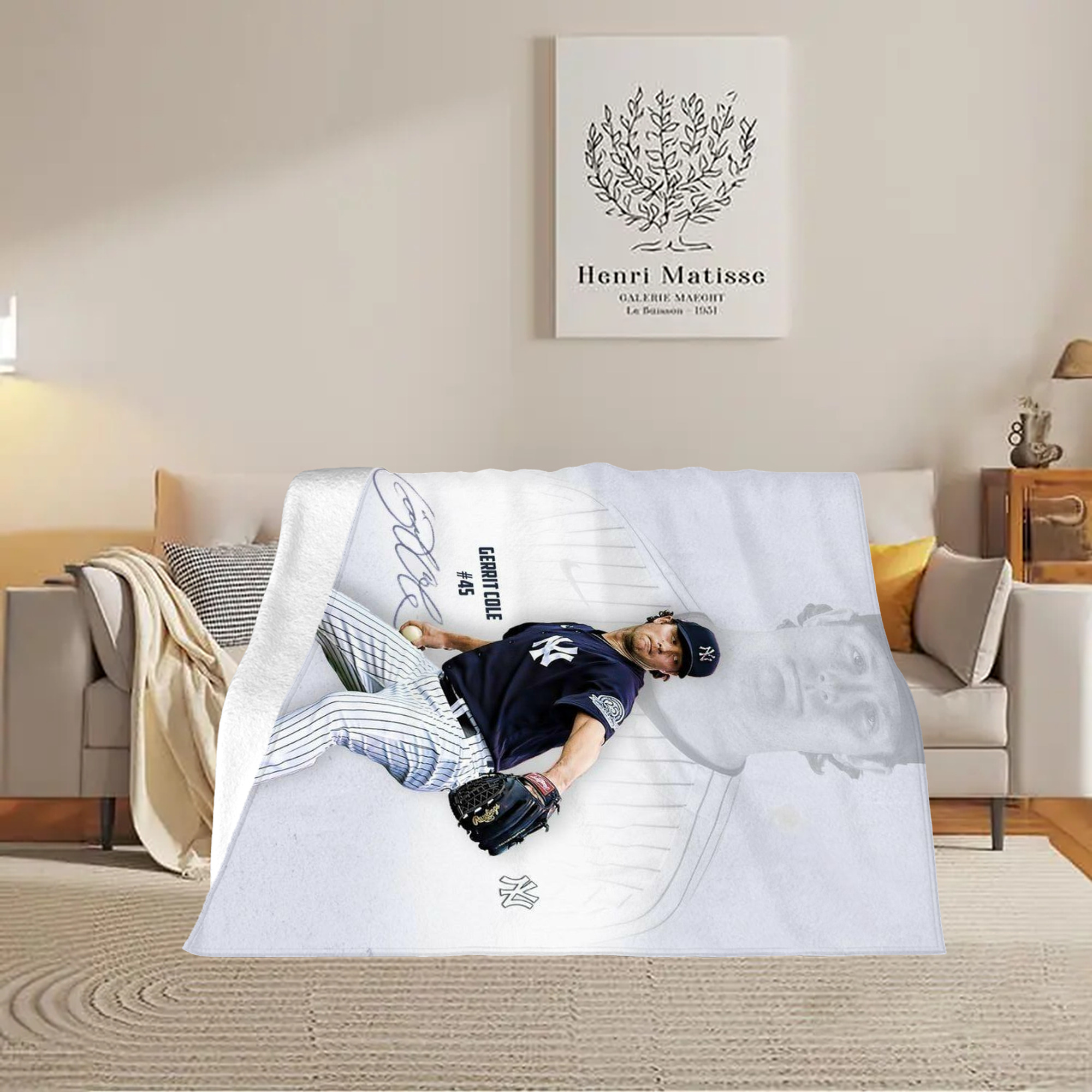 Gerrit Cole 17 Soft Plush Fleece Blanket 30x40 Inch - 300GSM Flannel, Ultra Soft & Warm, Lightweight & Durable, Perfect For Kids, Adults, Couch, Bed, Camping, Travel, Gift For Family & Friends