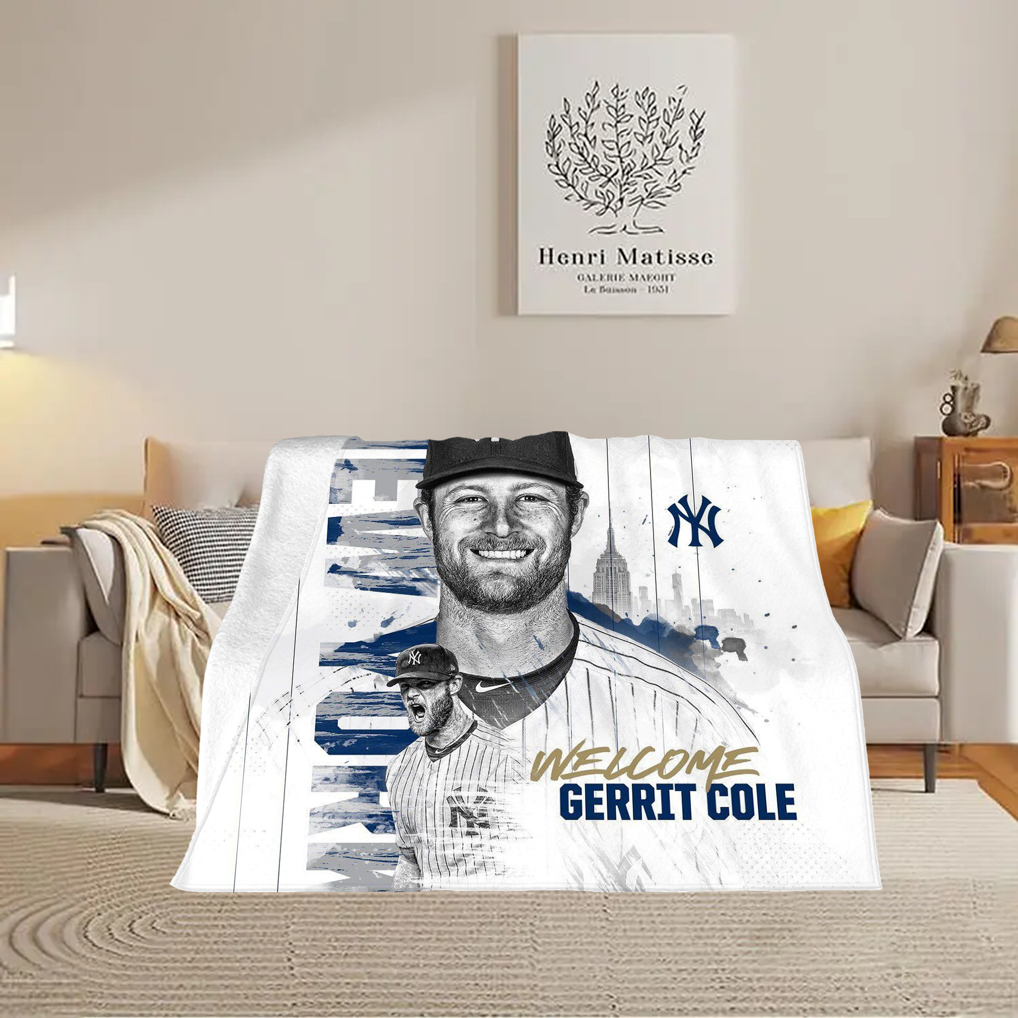 Gerrit Cole 26 Soft Plush Fleece Blanket 30x40 Inch - 300GSM Flannel, Ultra Soft & Warm, Lightweight & Durable, Perfect For Kids, Adults, Couch, Bed, Camping, Travel, Gift For Family & Friends