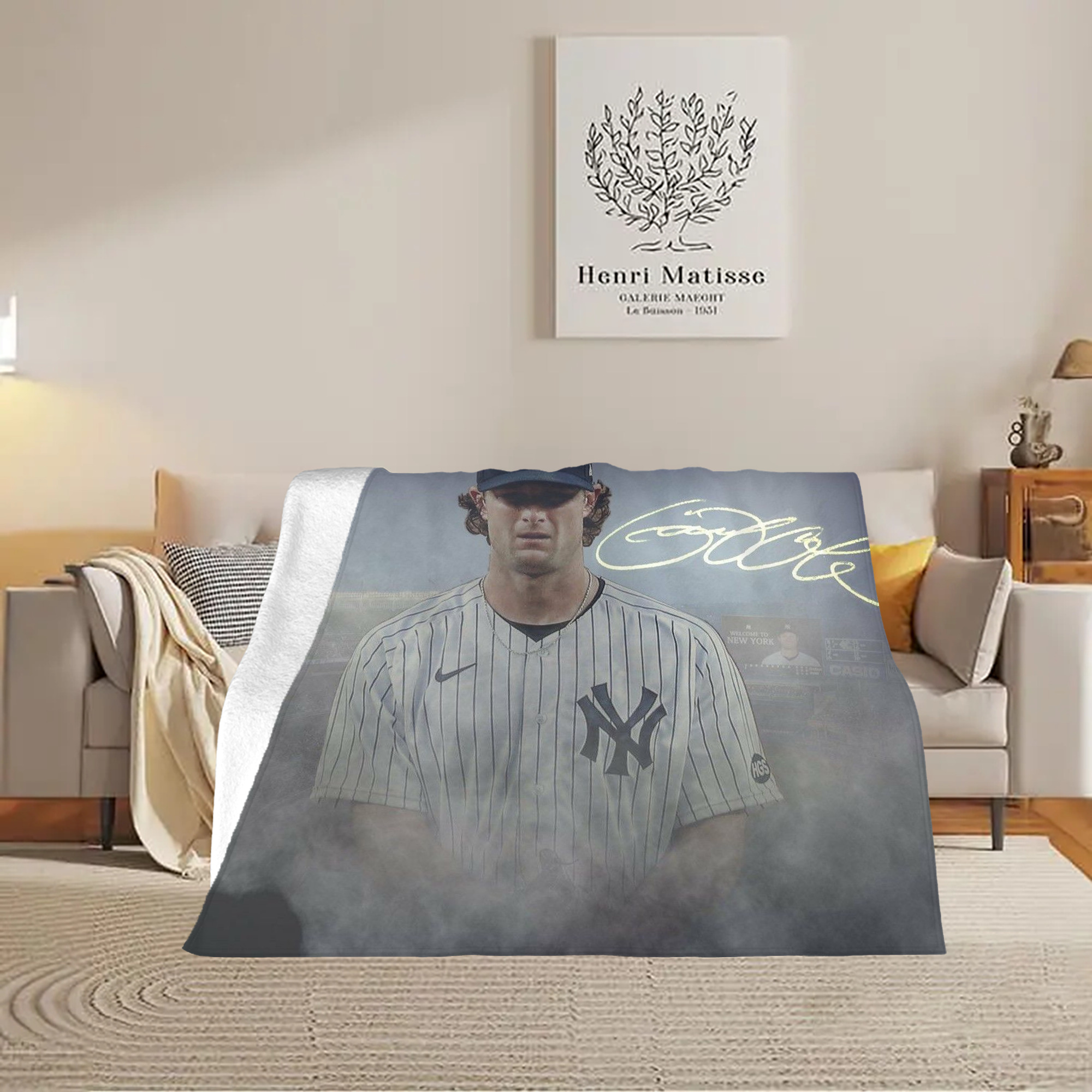 Gerrit Cole 27 Soft Plush Fleece Blanket 30x40 Inch - 300GSM Flannel, Ultra Soft & Warm, Lightweight & Durable, Perfect For Kids, Adults, Couch, Bed, Camping, Travel, Gift For Family & Friends