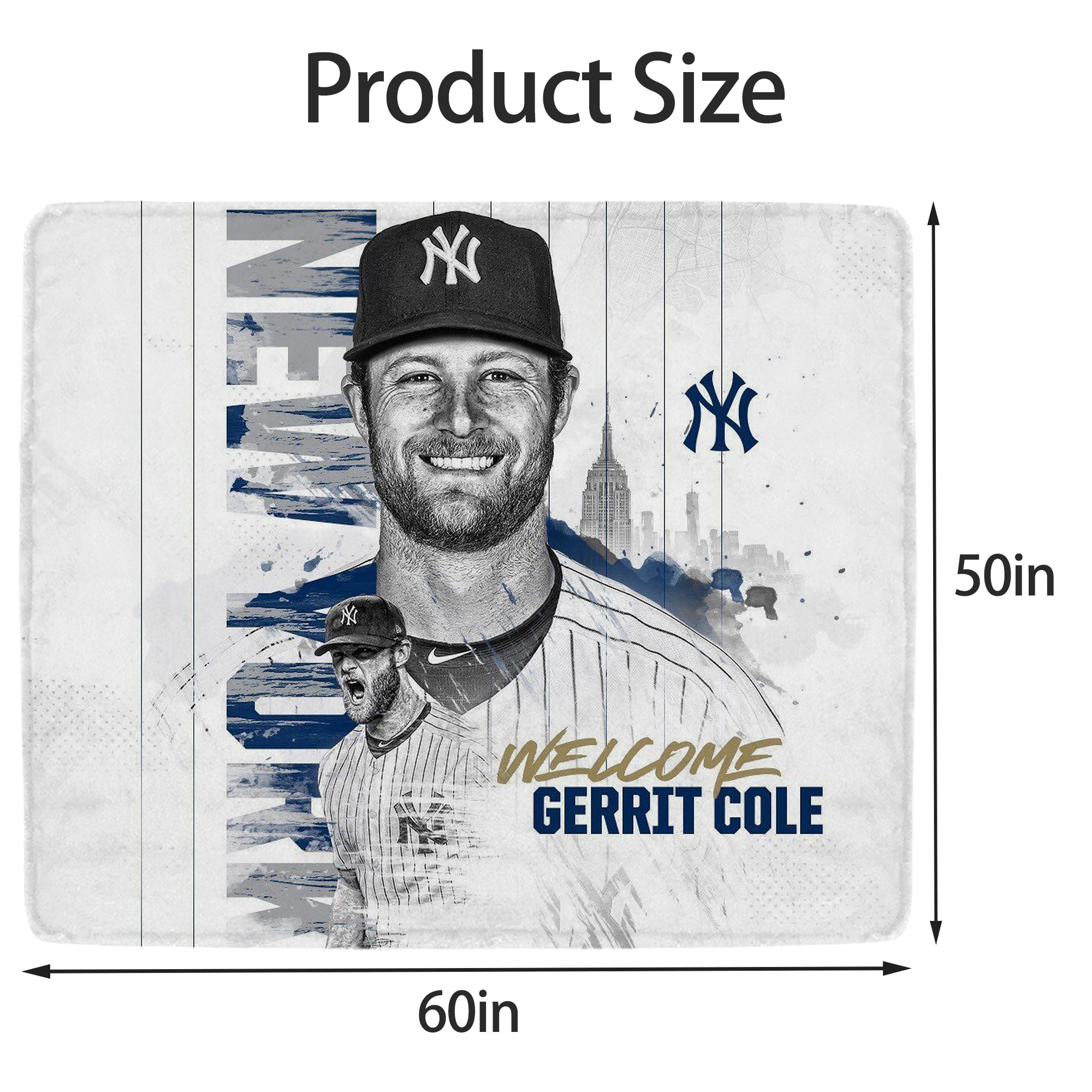 Gerrit Cole 26 Soft Fleece Throw Blanket 50 X 60 Inch – Super Soft, Lightweight, And Durable – Perfect For Sofa, Bed, Camping, And More – Ideal Gift For Family And Friends