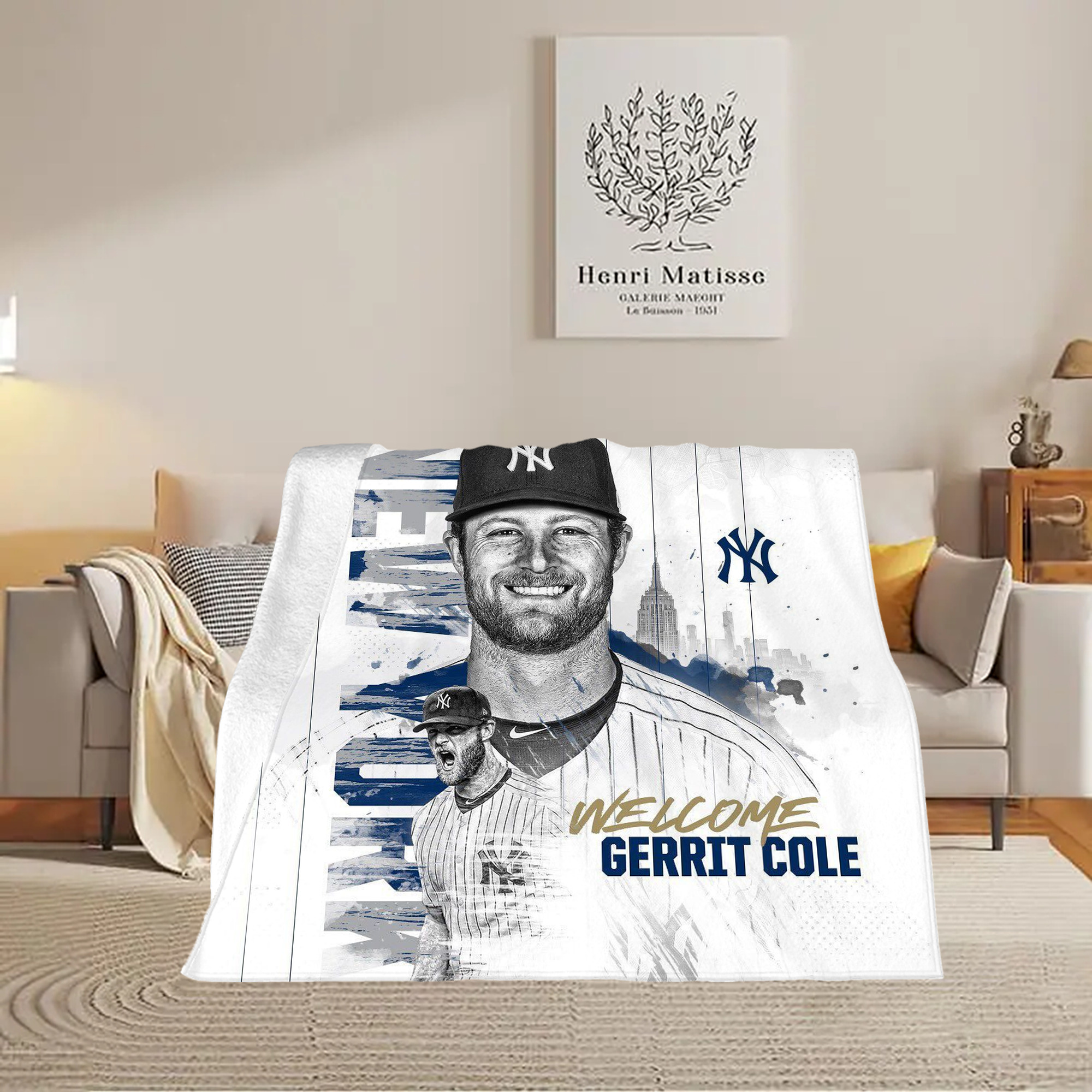 Gerrit Cole 26 Soft Fleece Throw Blanket 50 X 60 Inch – Super Soft, Lightweight, And Durable – Perfect For Sofa, Bed, Camping, And More – Ideal Gift For Family And Friends