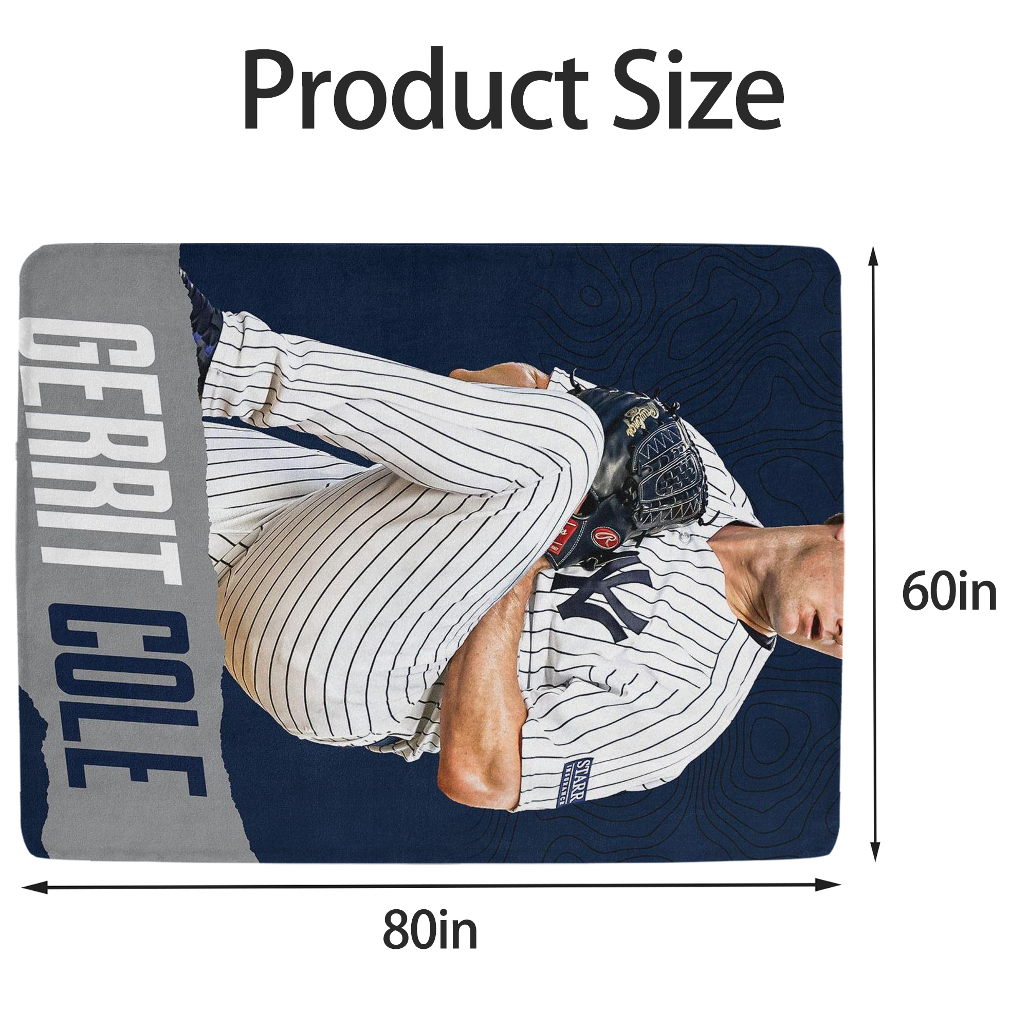 Gerrit Cole 22 Soft Fleece Throw Blanket 60 X 80 Inch – Super Soft, Lightweight, And Durable – Perfect For Sofa, Bed, Camping, And More – Ideal Gift For Family And Friends