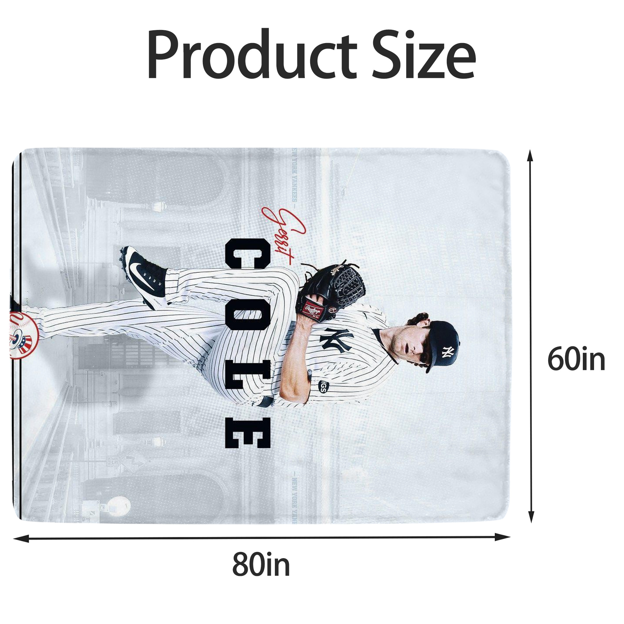 Gerrit Cole 24 Soft Fleece Throw Blanket 60 X 80 Inch – Super Soft, Lightweight, And Durable – Perfect For Sofa, Bed, Camping, And More – Ideal Gift For Family And Friends