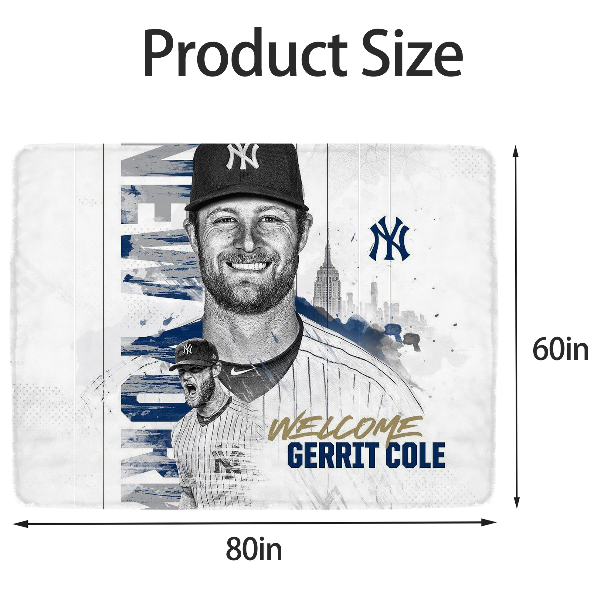 Gerrit Cole 26 Soft Fleece Throw Blanket 60 X 80 Inch – Super Soft, Lightweight, And Durable – Perfect For Sofa, Bed, Camping, And More – Ideal Gift For Family And Friends