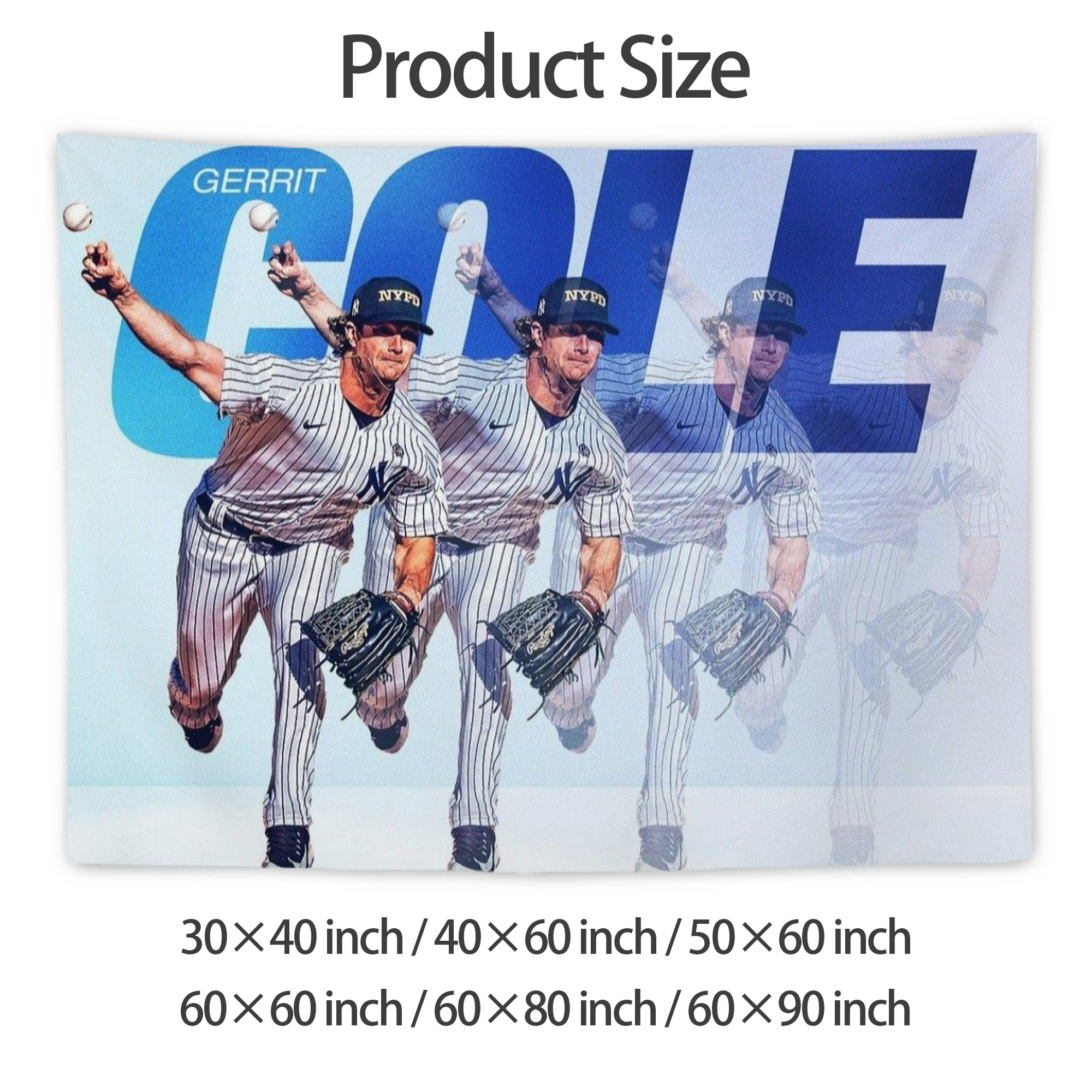 Gerrit Cole 32 Wall Tapestry For Bedroom Aesthetic – Boho Style Polyester Fabric Wall Hanging With Hooks – 60 X 90 Inch Large Size, Lightweight, Durable, Easy To Hang