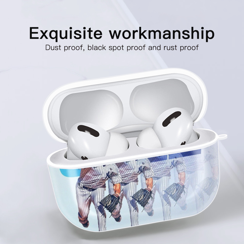 Gerrit Cole 32 AirPods Pro Hard Case White With Keychain, Durable Flexible PC, Precise Cutouts, Anti-Fingerprint, Yellowing & Scratch Resistant, Full Protection, Washable