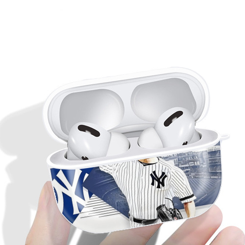 Gerrit Cole 33 AirPods Pro Hard Case White With Keychain, Durable Flexible PC, Precise Cutouts, Anti-Fingerprint, Yellowing & Scratch Resistant, Full Protection, Washable