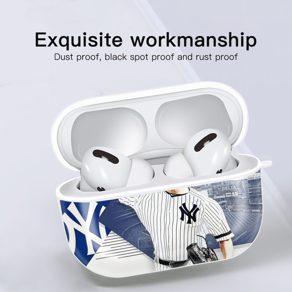 Gerrit Cole 33 AirPods Pro Hard Case White With Keychain, Durable Flexible PC, Precise Cutouts, Anti-Fingerprint, Yellowing & Scratch Resistant, Full Protection, Washable