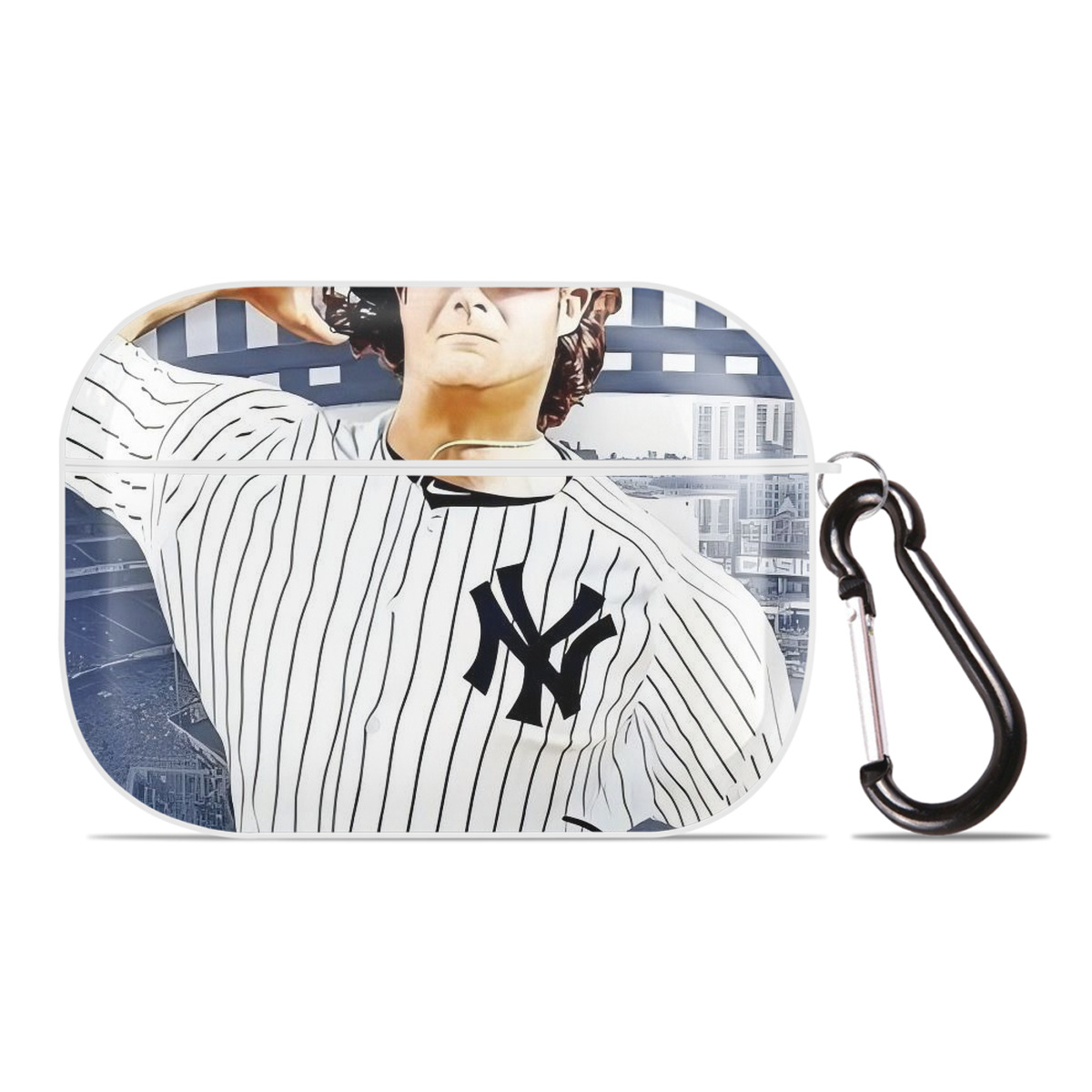 Gerrit Cole 33 AirPods Pro Hard Case White With Keychain, Durable Flexible PC, Precise Cutouts, Anti-Fingerprint, Yellowing & Scratch Resistant, Full Protection, Washable