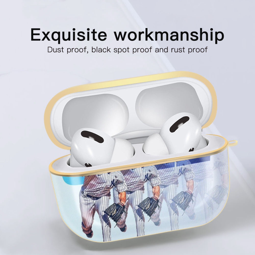 Gerrit Cole 32 Luxury Gold AirPods Pro Case With Keychain, Flexible PC Material, Full Protection, Precise Cutouts, Anti-Fingerprint, Washable, Durable Design